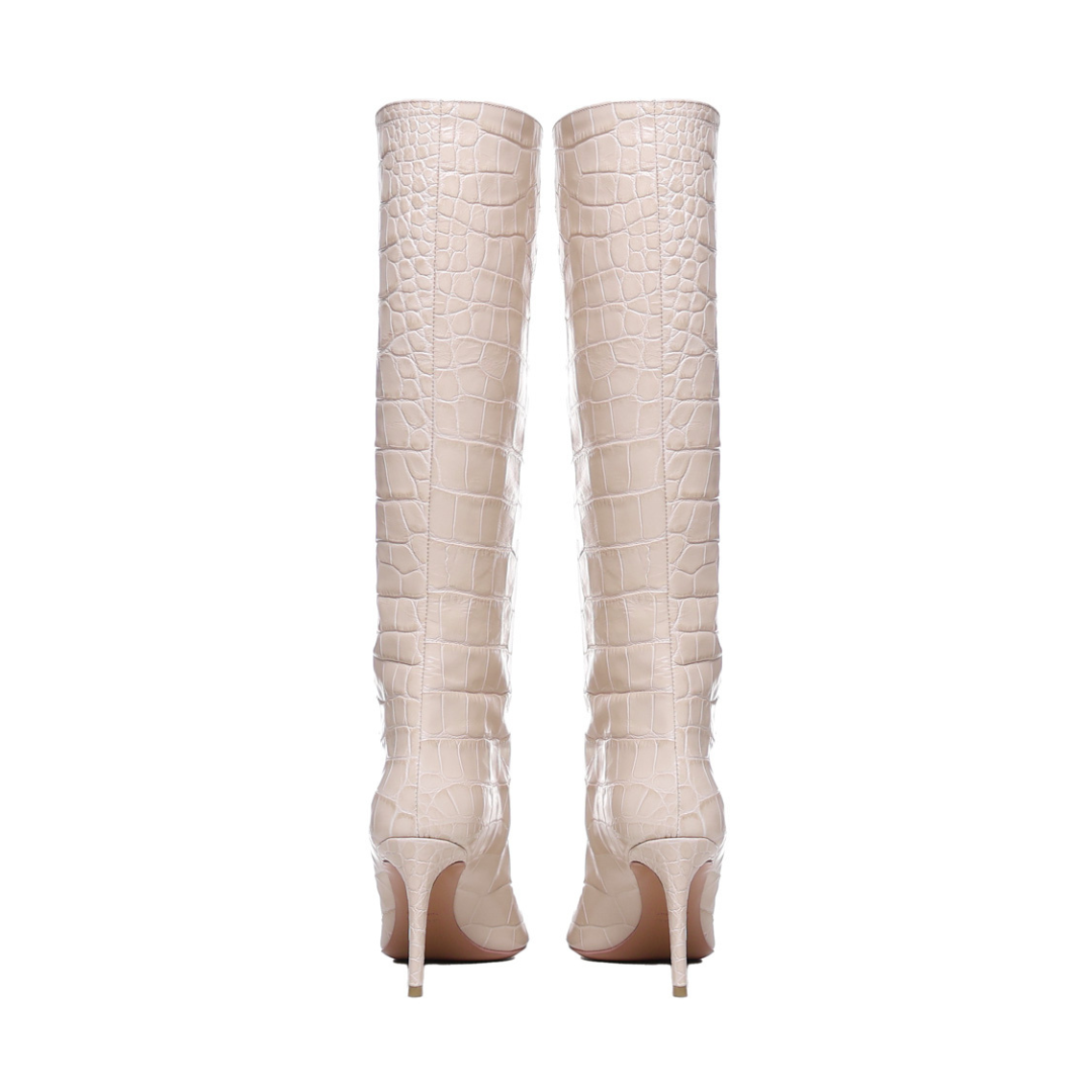 Elise hohe Stiefel | Natürlich | Stampa Coccodrillo | Frau