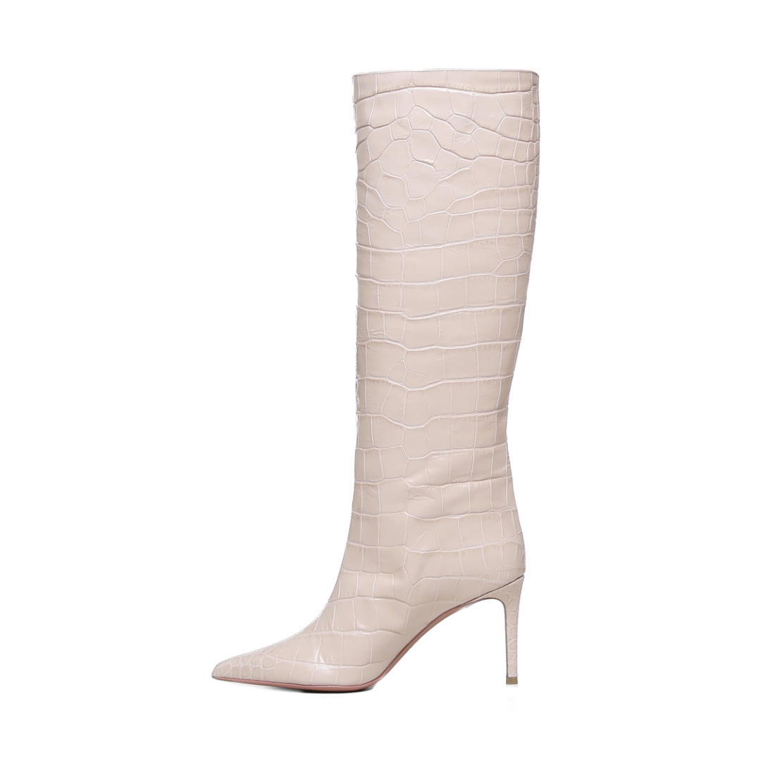 Elise hohe Stiefel | Natürlich | Stampa Coccodrillo | Frau