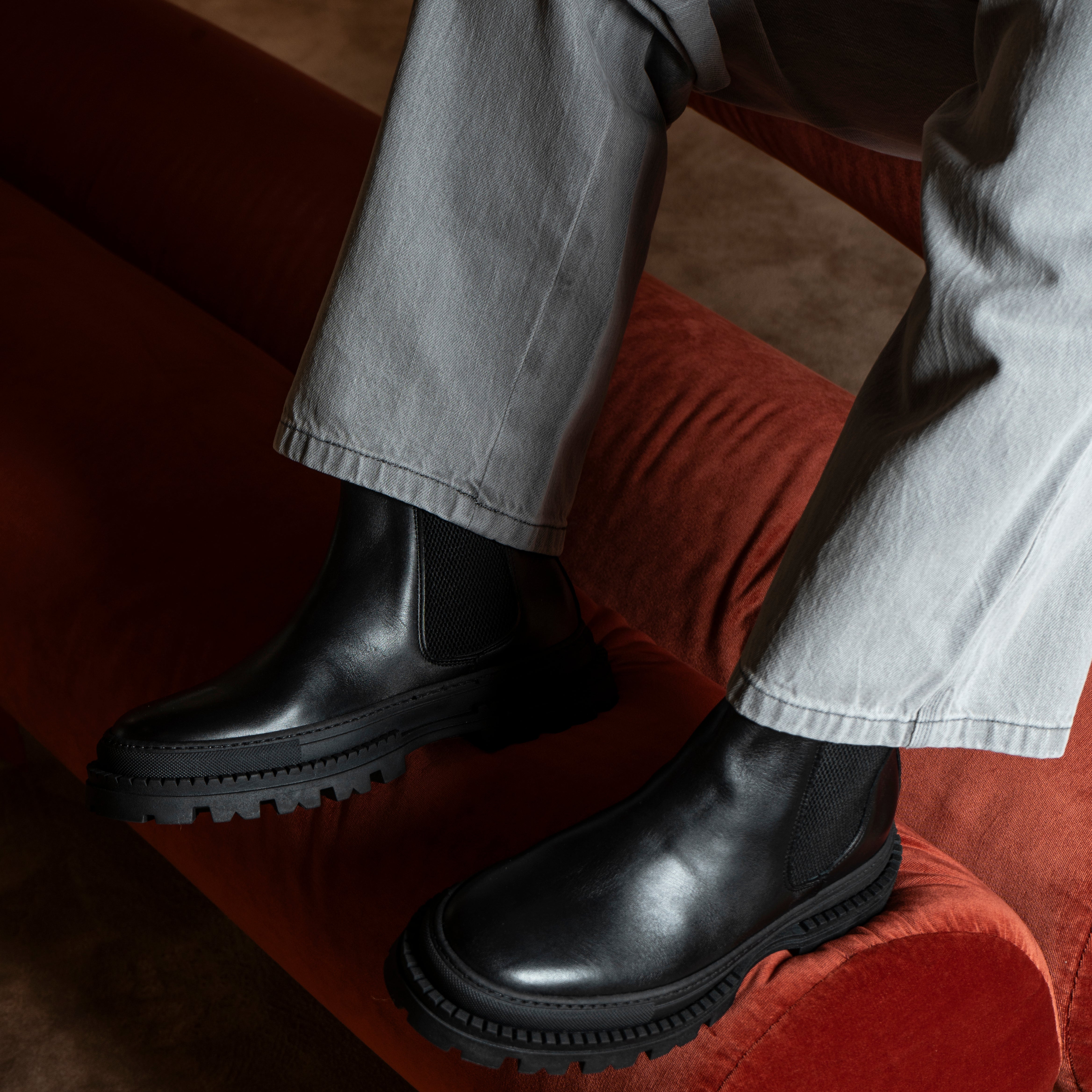 Cizme din piele Sergio | Negru | În Suede