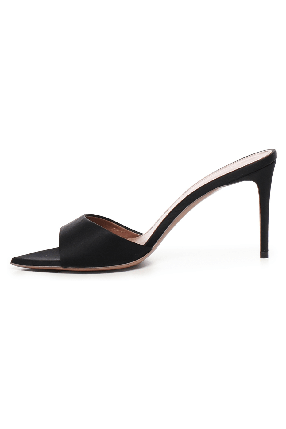 Alixia Sandal | In satin | Black - Giuliano Galiano | Handcrafted Luxury Sneakers Made In Italy