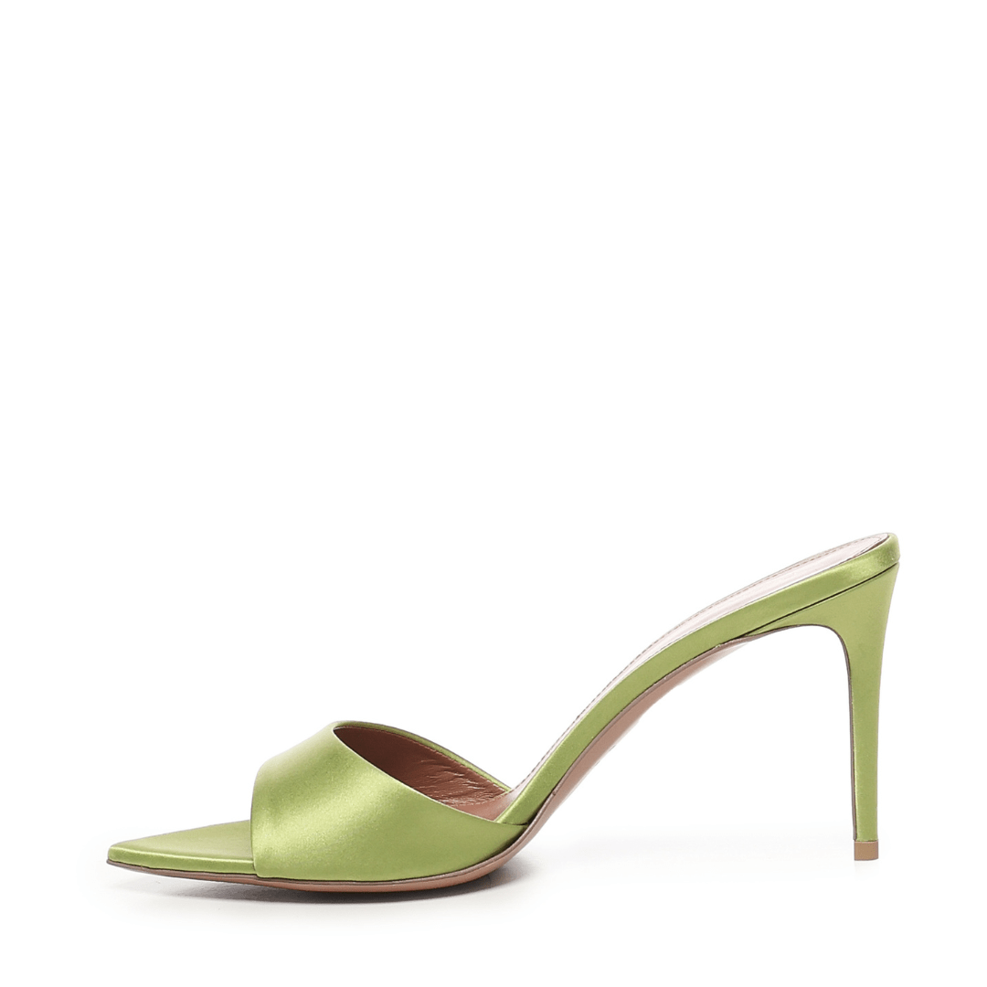 Alixia Sandal | In satin | Lime - Giuliano Galiano | Handcrafted Luxury Sneakers Made In Italy