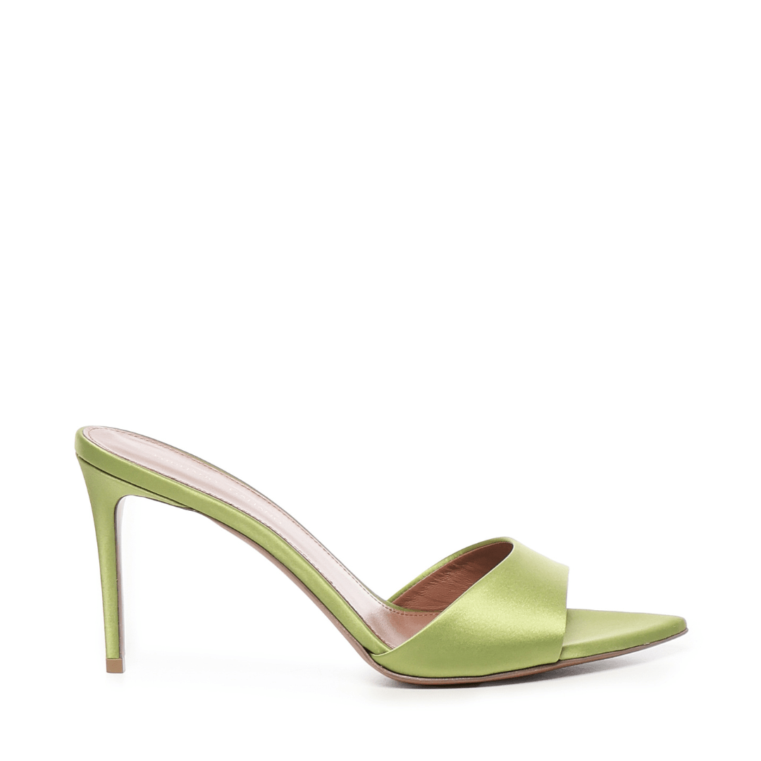 Alixia Sandal | In satin | Lime - Giuliano Galiano | Handcrafted Luxury Sneakers Made In Italy