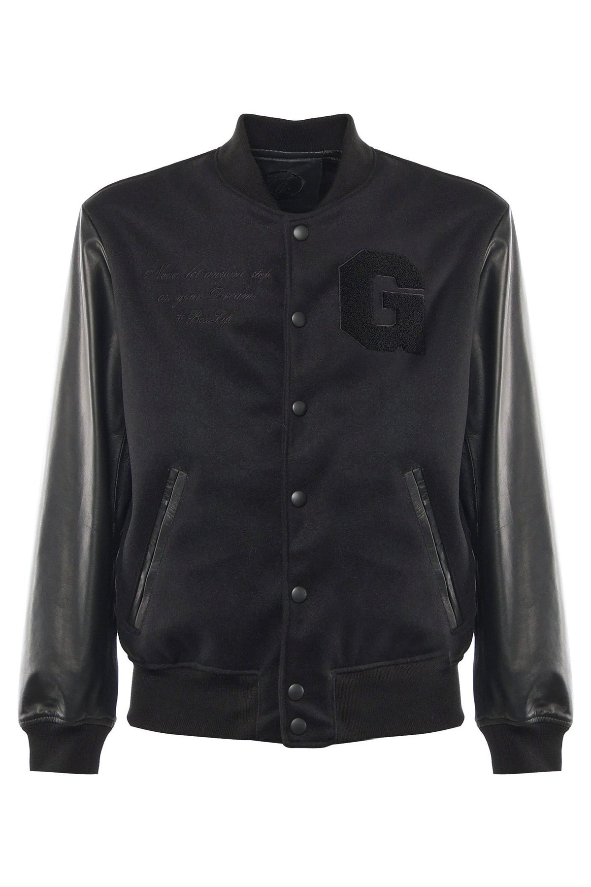 Bosslife Varsity Jacket | Black - Giuliano Galiano | Handcrafted Luxury Sneakers Made In Italy