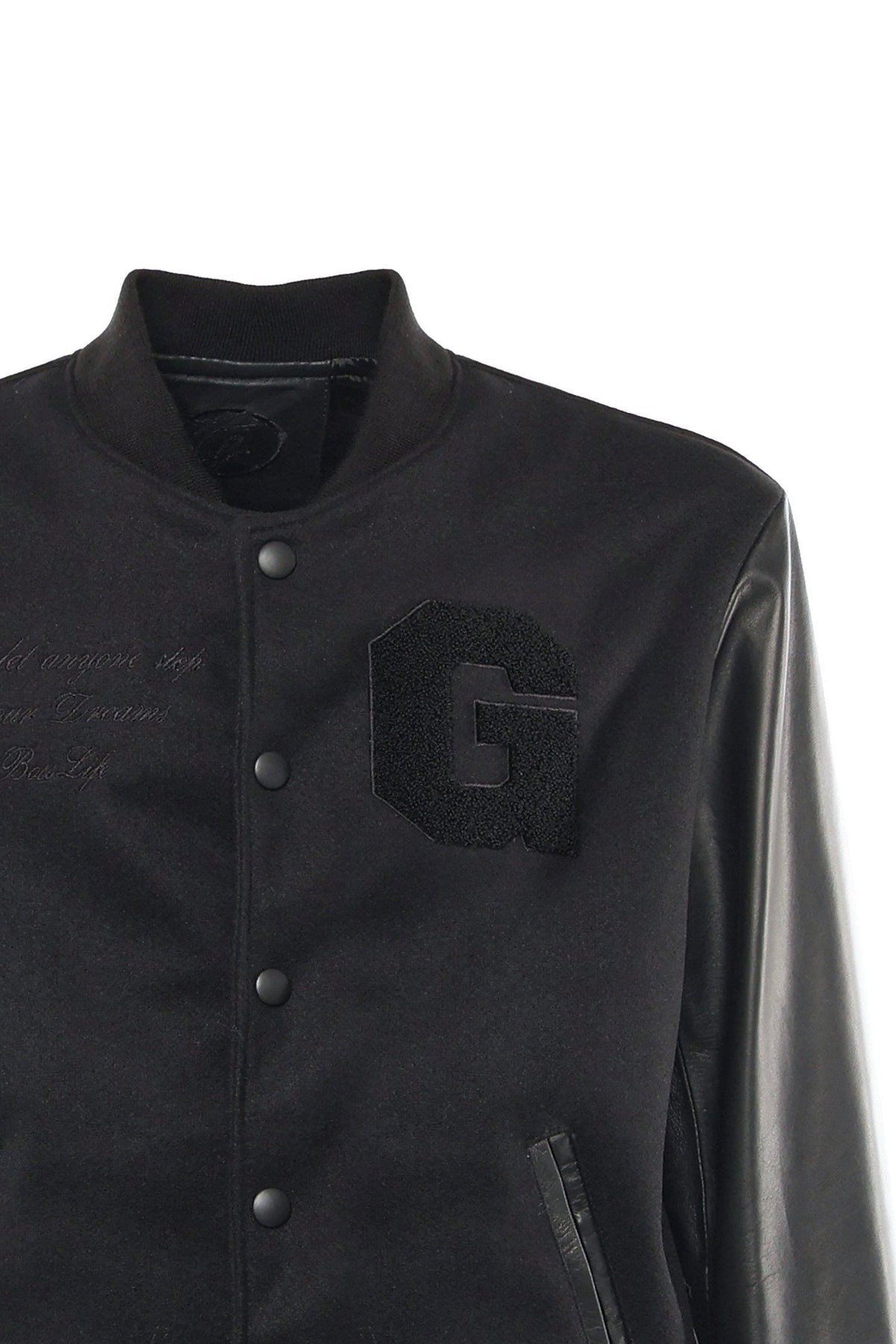 Bosslife Varsity Jacket | Black - Giuliano Galiano | Handcrafted Luxury Sneakers Made In Italy