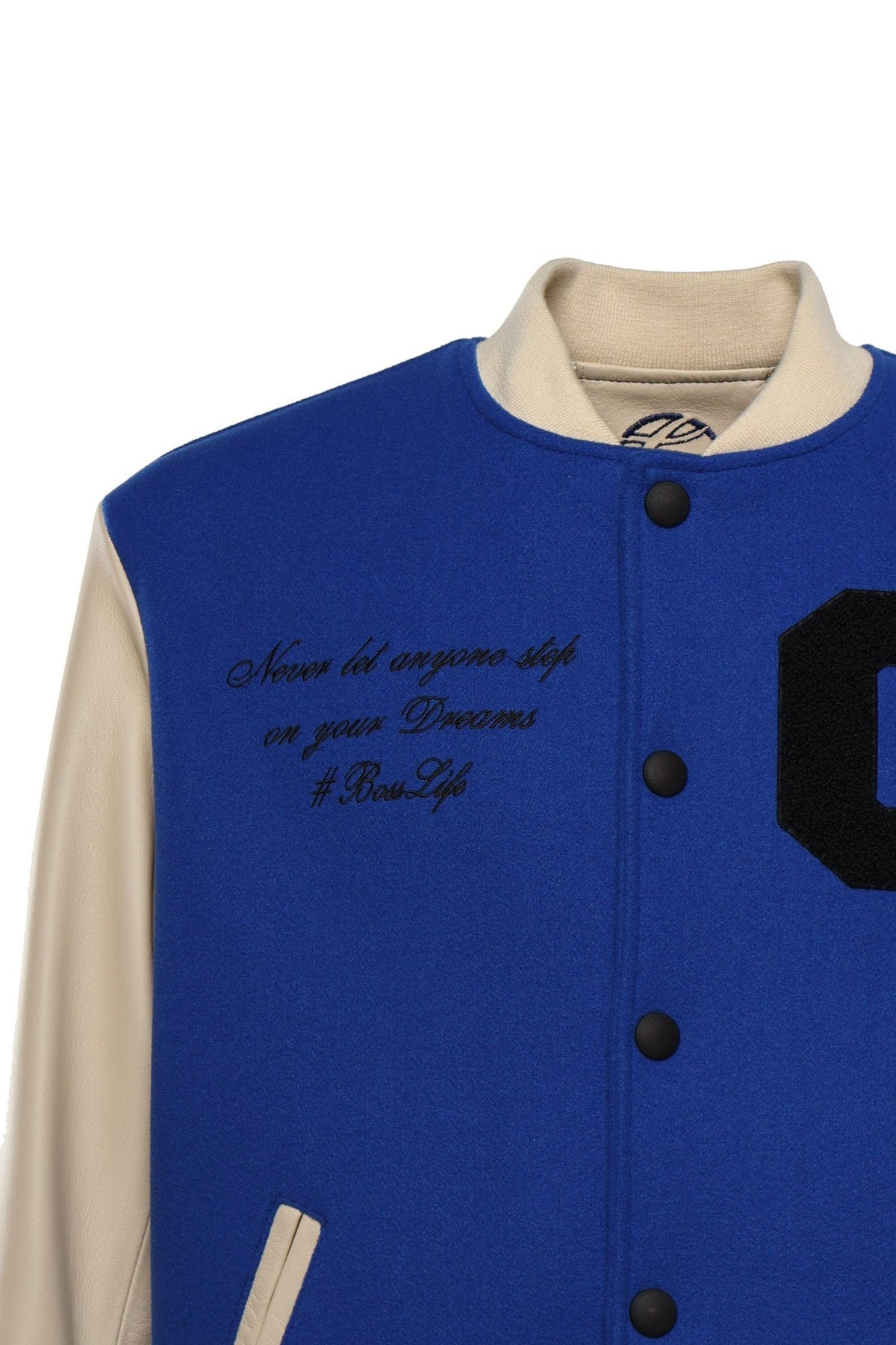 Bosslife Varsity Jacket | Blue - Giuliano Galiano | Handcrafted Luxury Sneakers Made In Italy
