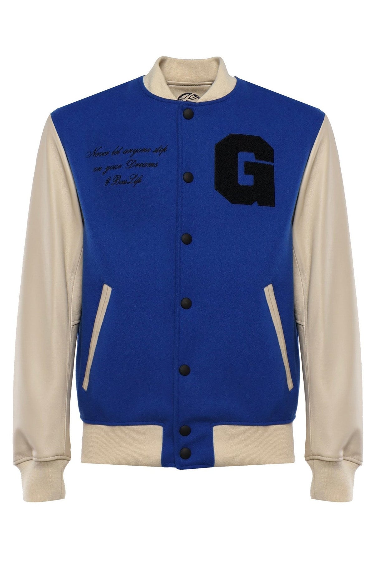 Bosslife Varsity Jacket | Blue - Giuliano Galiano | Handcrafted Luxury Sneakers Made In Italy