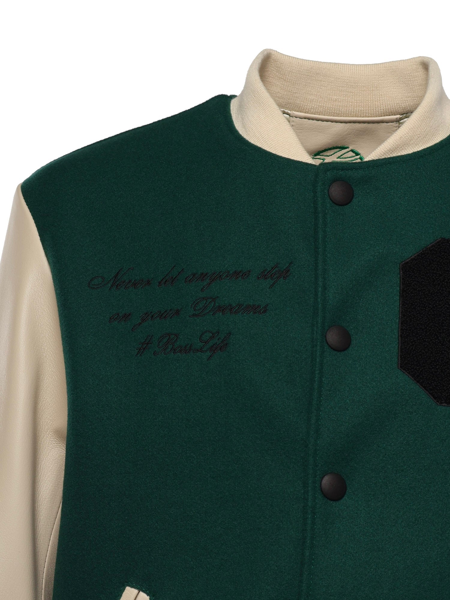 Bosslife Varsity Jacket | Green - Giuliano Galiano | Handcrafted Luxury Sneakers Made In Italy