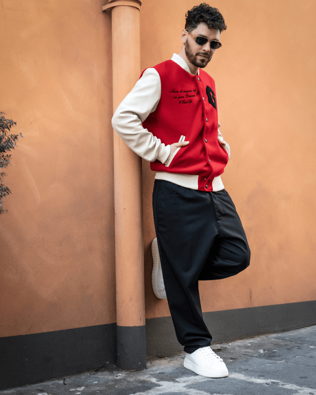 Bosslife Varsity Jacket | Red - Giuliano Galiano | Handcrafted Luxury Sneakers Made In Italy