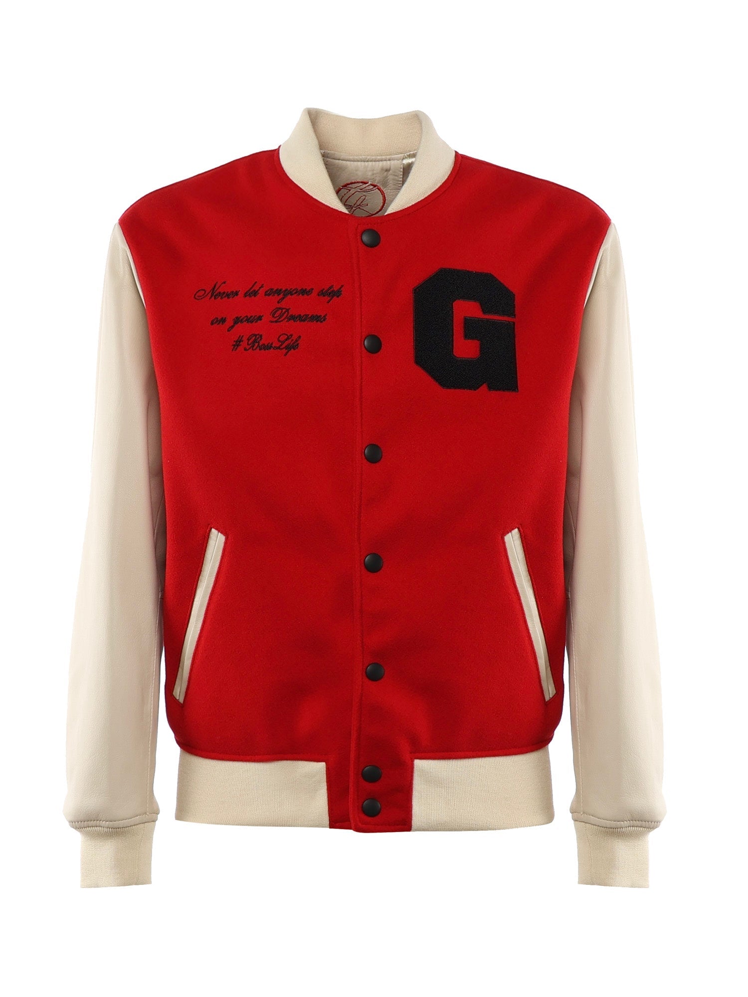 Bosslife Varsity Jacket | Red - Giuliano Galiano | Handcrafted