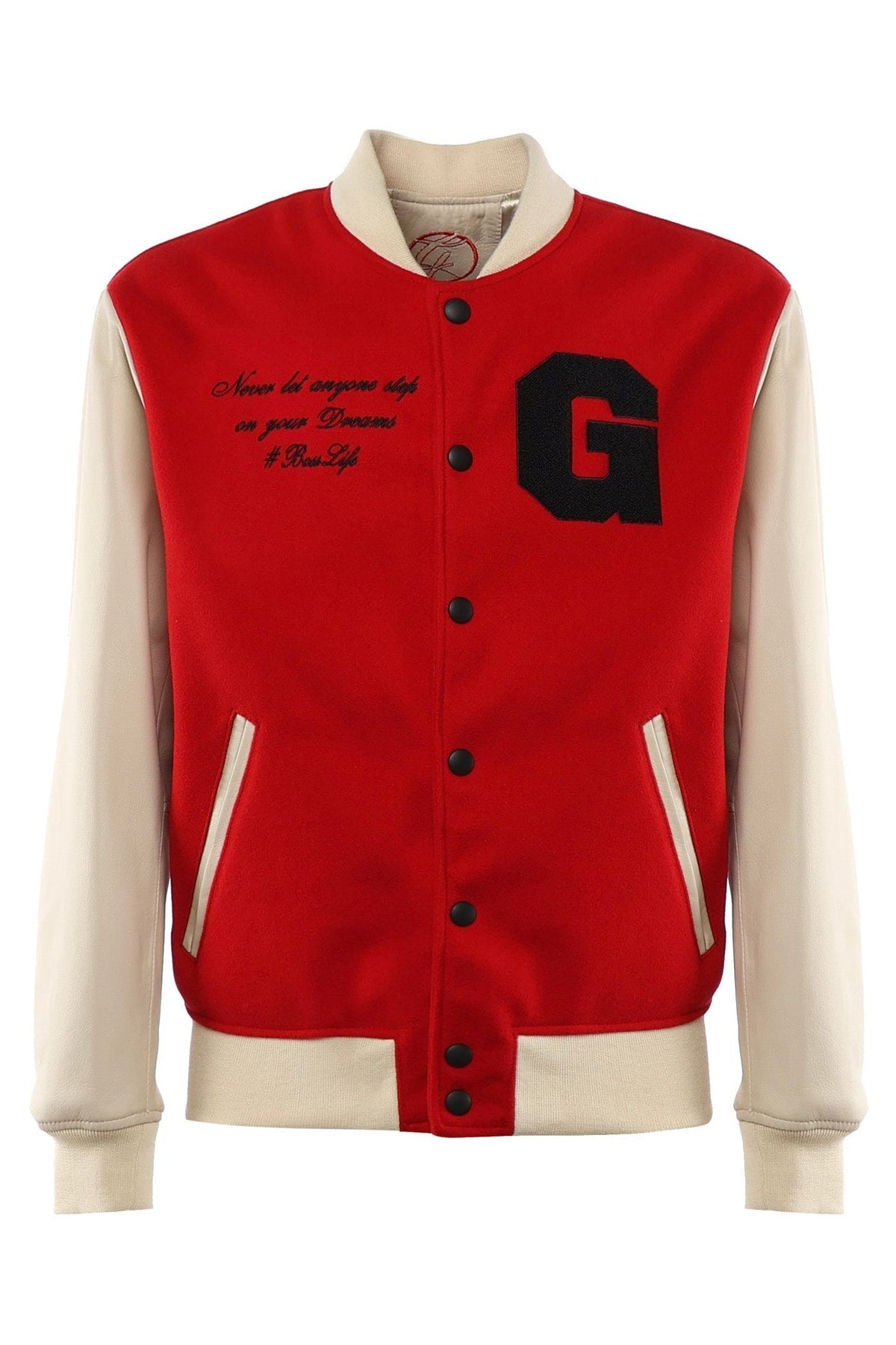 Bosslife Varsity Jacket | Red - Giuliano Galiano | Handcrafted Luxury Sneakers Made In Italy