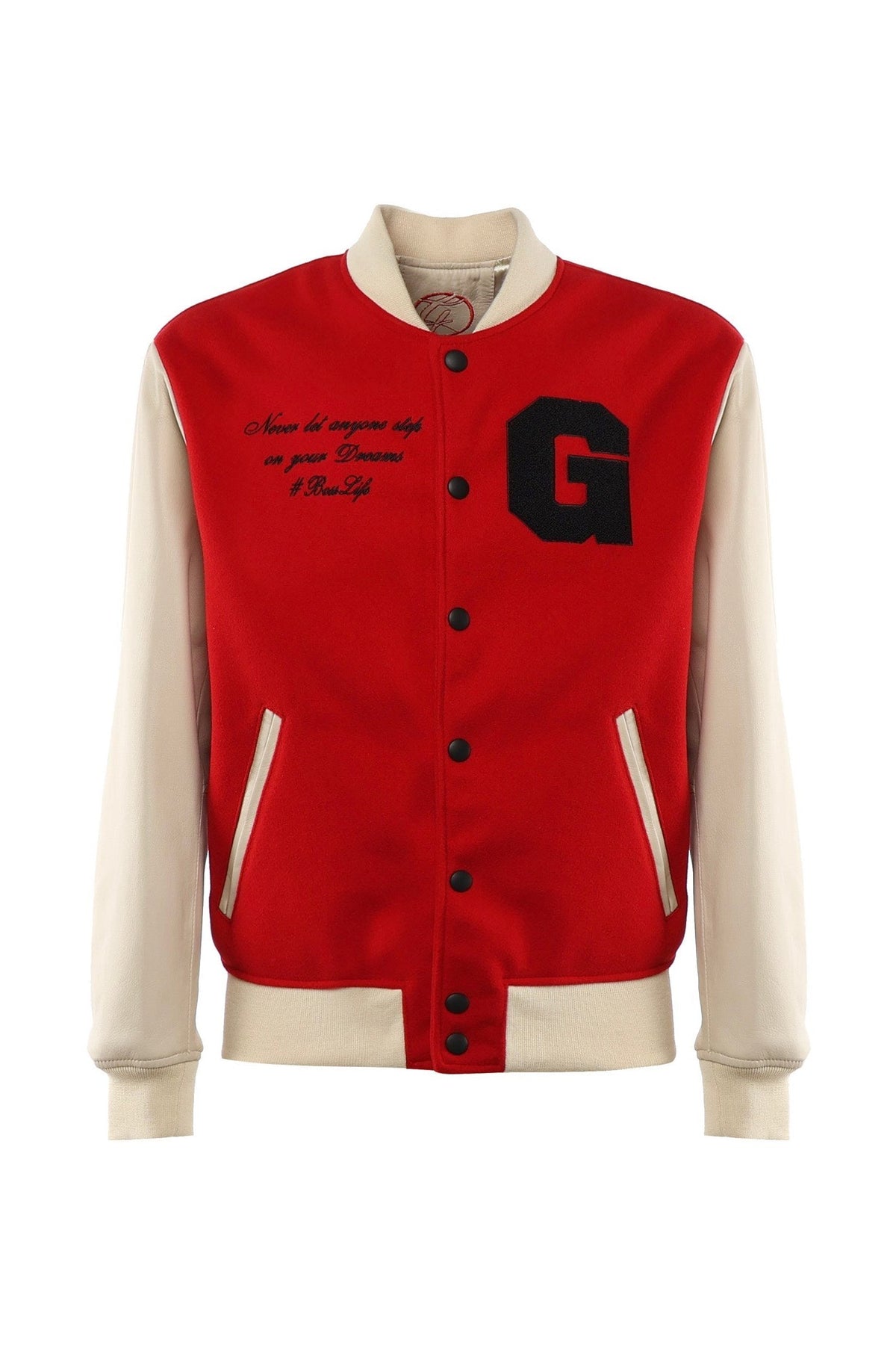 Bosslife Varsity Jacket | Red - Giuliano Galiano | Handcrafted Luxury Sneakers Made In Italy
