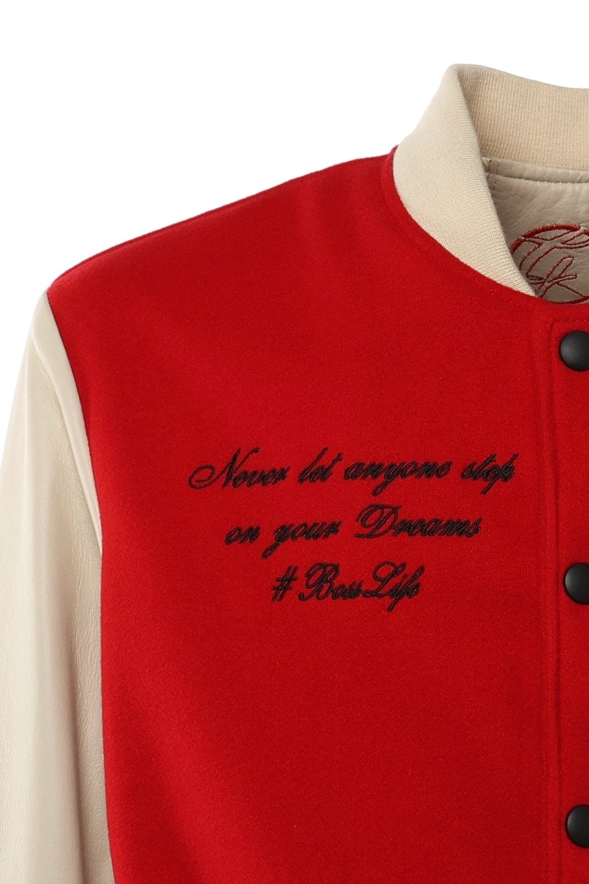 Bosslife Varsity Jacket | Red - Giuliano Galiano | Handcrafted Luxury Sneakers Made In Italy