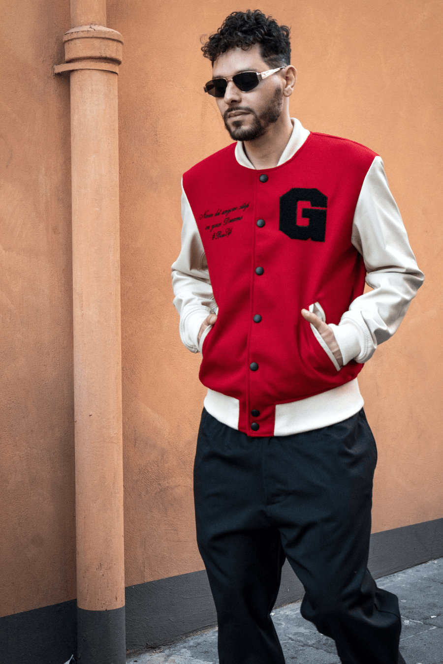 Bosslife Varsity Jacket | Red - Giuliano Galiano | Handcrafted Luxury Sneakers Made In Italy