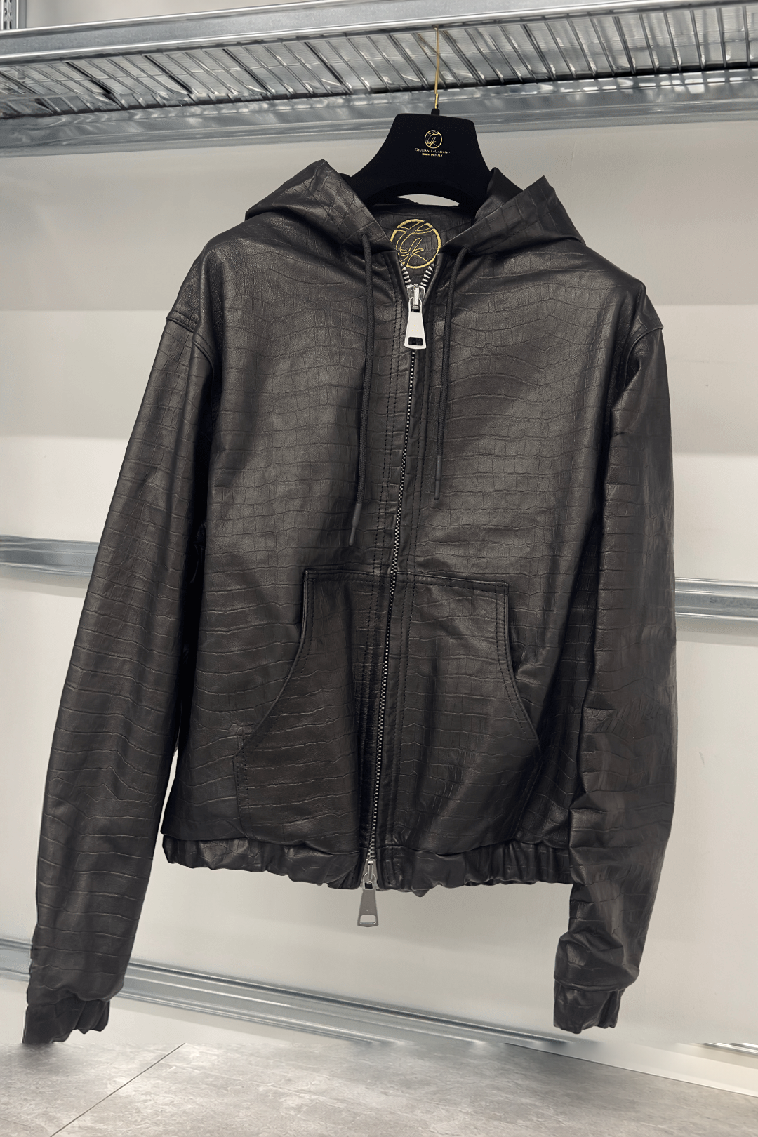 Bosslife - Wall Street | Leather Jacket | Black Croc Limited - Giuliano Galiano | Handcrafted Luxury Sneakers Made In Italy
