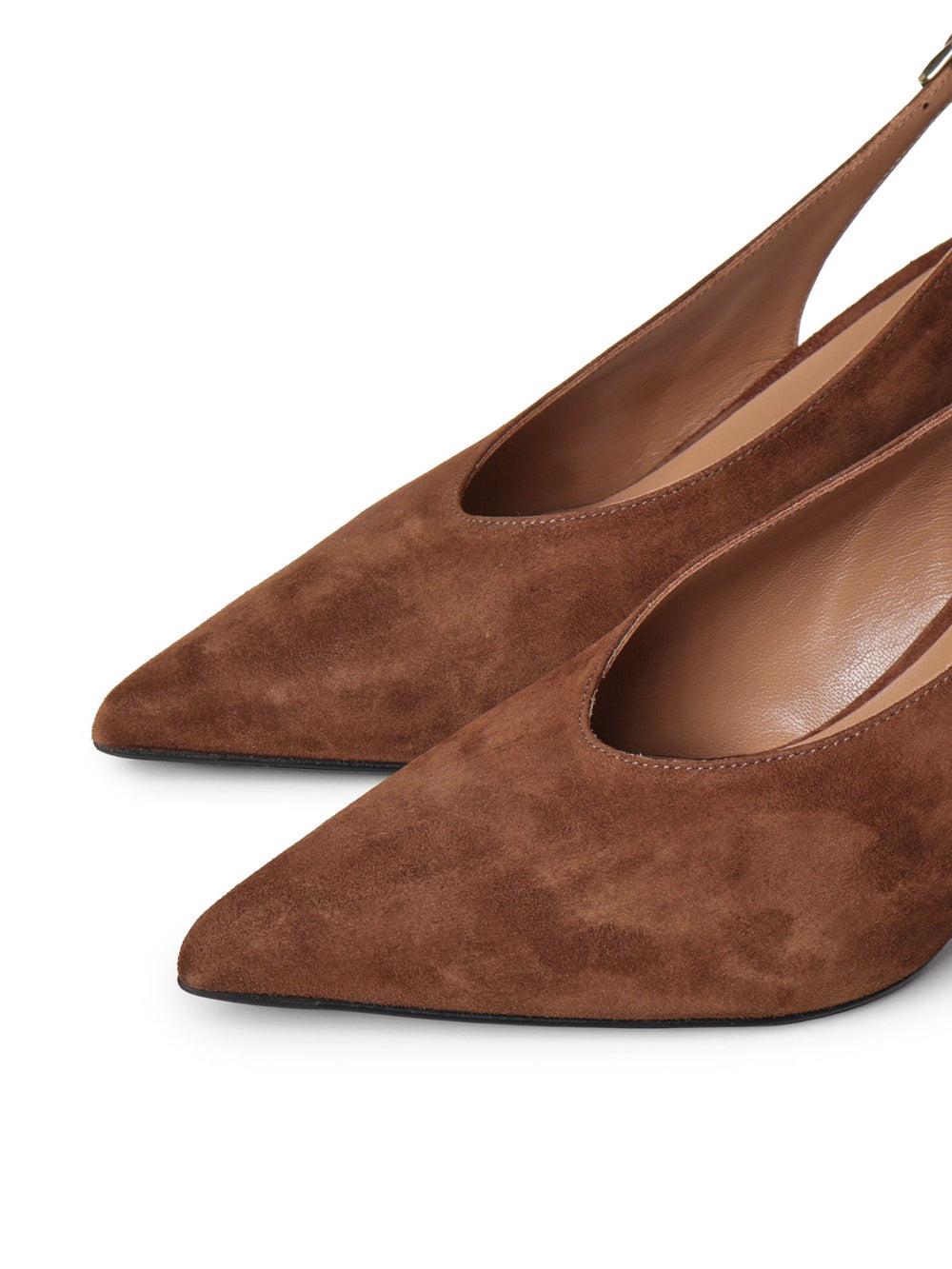 Décolleté | Slingback Brown | Tara in camoscio - Giuliano Galiano | Handcrafted Luxury Sneakers Made In Italy