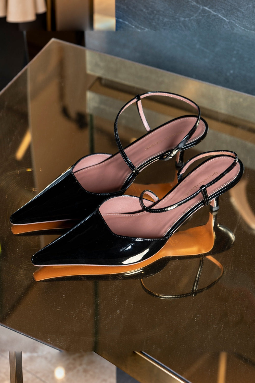 Demi Sandal | Pelle | Black - Giuliano Galiano | Handcrafted Luxury Sneakers Made In Italy