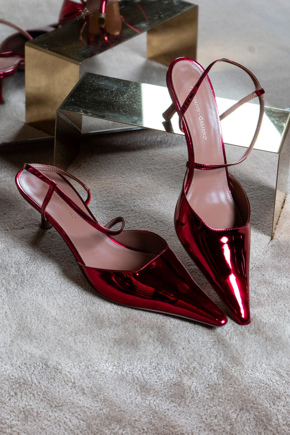 Demi Sandal | Pelle | Cherry - Giuliano Galiano | Handcrafted Luxury Sneakers Made In Italy