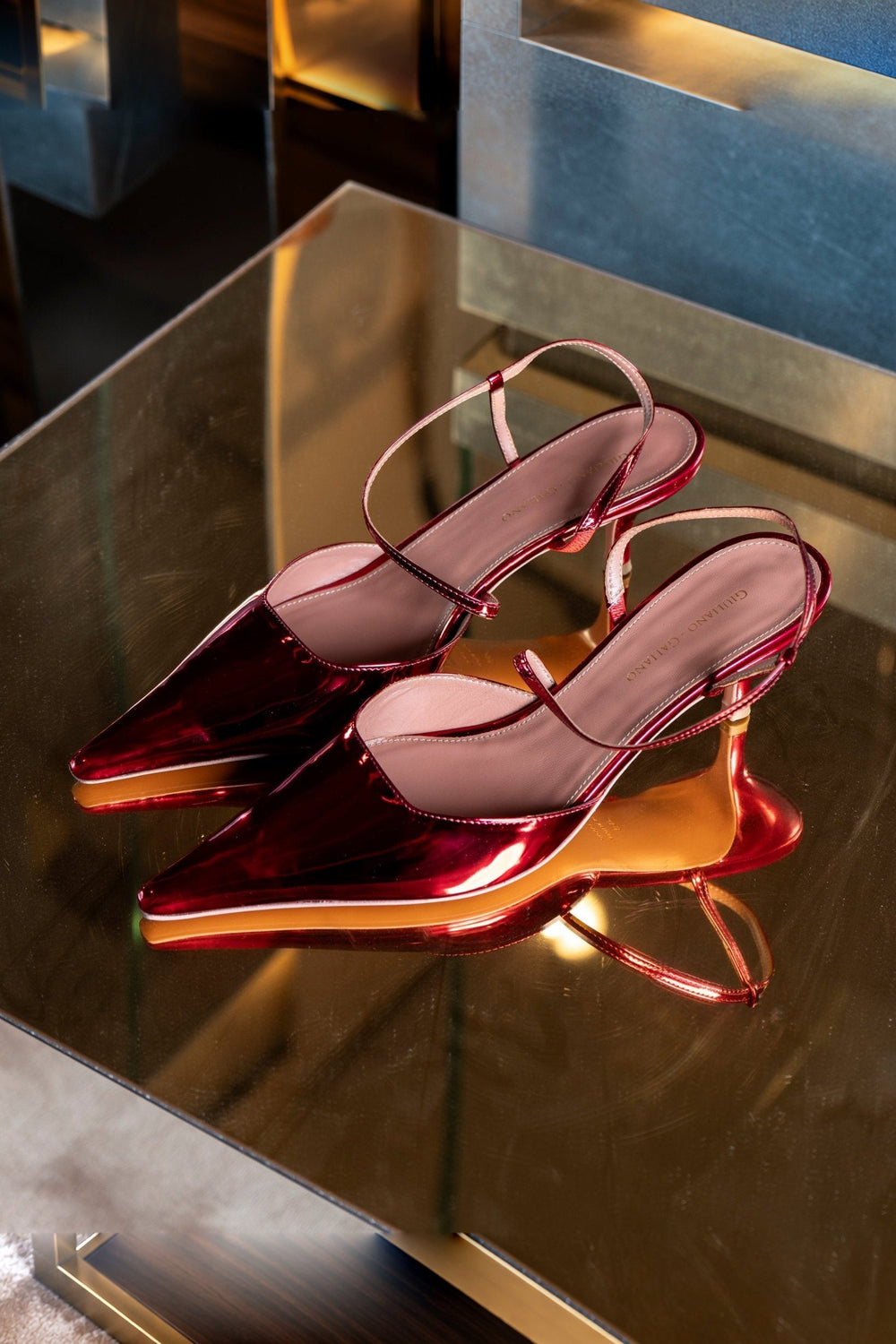 Demi Sandal | Pelle | Cherry - Giuliano Galiano | Handcrafted Luxury Sneakers Made In Italy