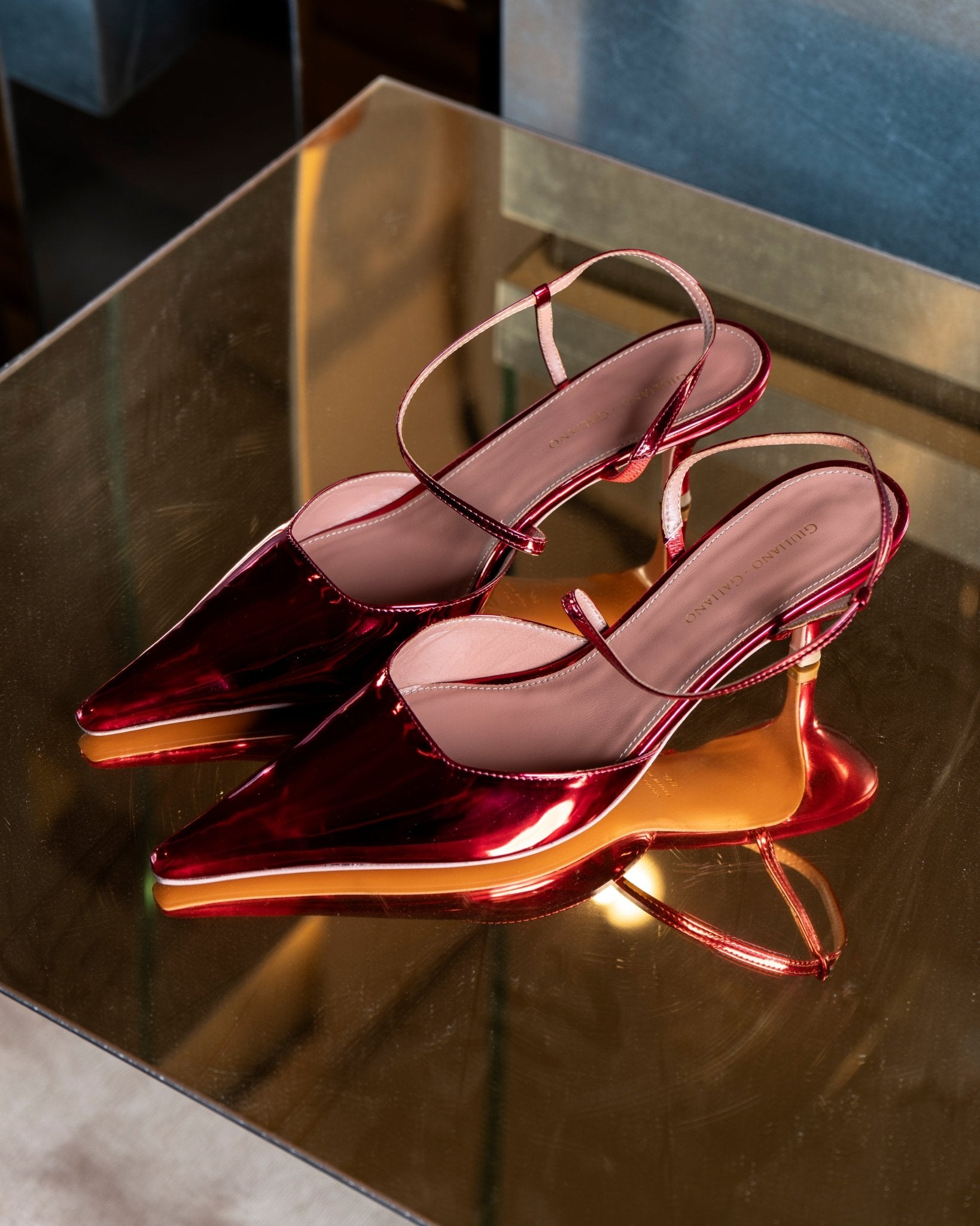 Demi Sandal | Pelle | Cherry - Giuliano Galiano | Handcrafted Luxury Sneakers Made In Italy