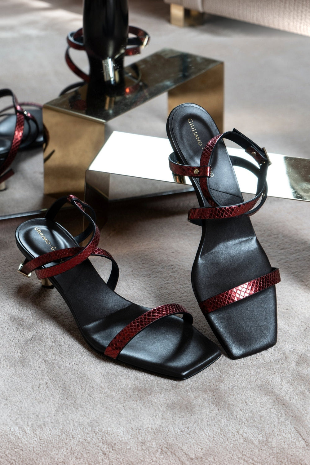 Giovy Sandals | Bordeaux - Giuliano Galiano | Handcrafted Luxury Sneakers Made In Italy