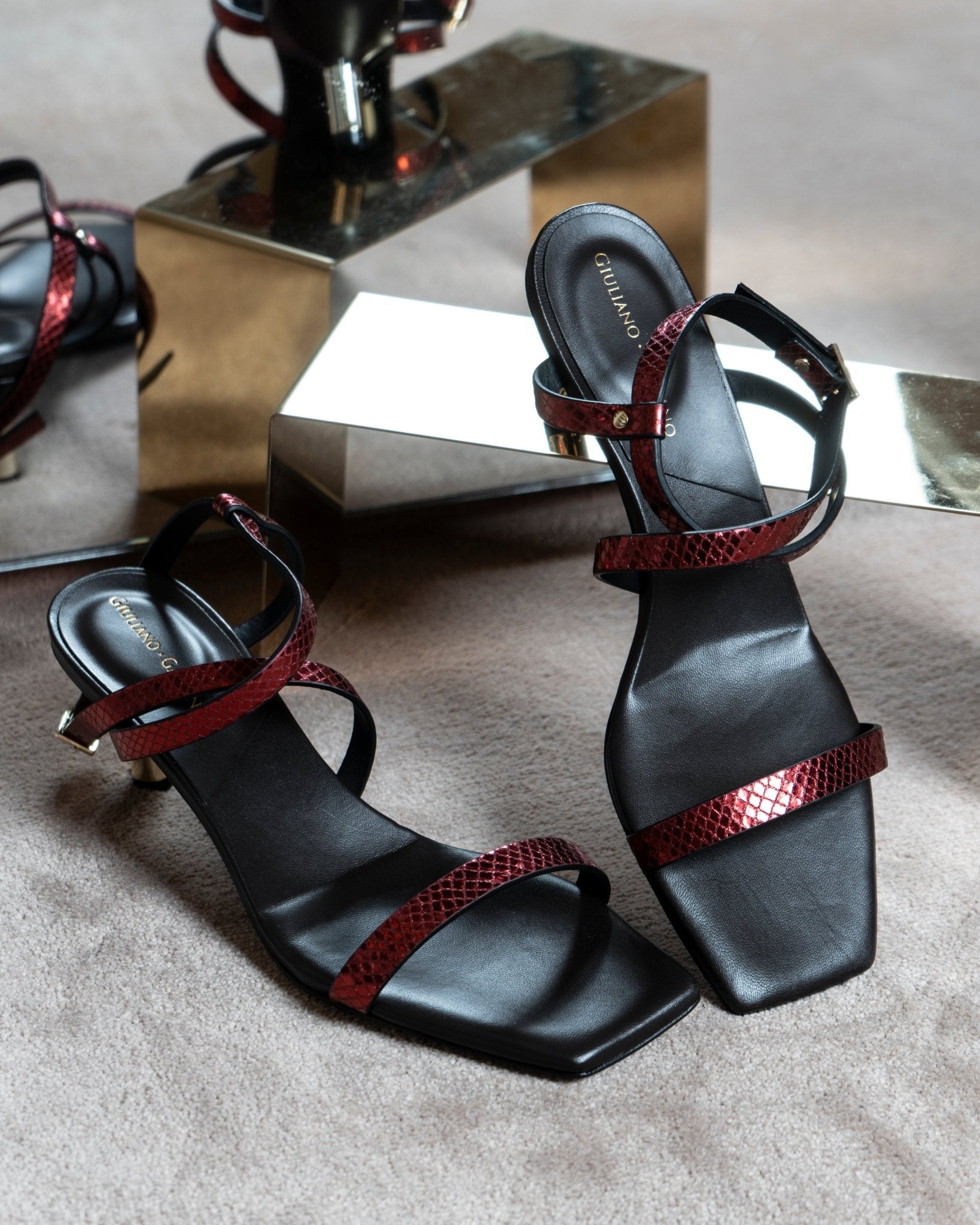 Giovy Sandals | Bordeaux - Giuliano Galiano | Handcrafted Luxury Sneakers Made In Italy