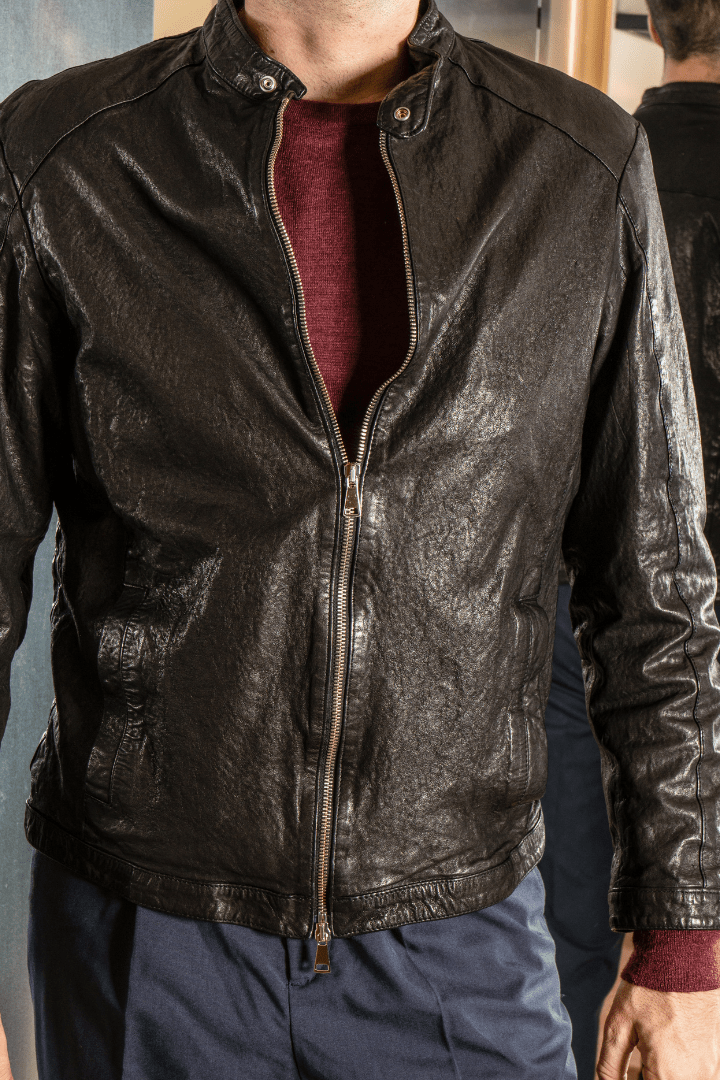 Jacket Leather Biker - Giuliano Galiano | Handcrafted Luxury Sneakers Made In Italy