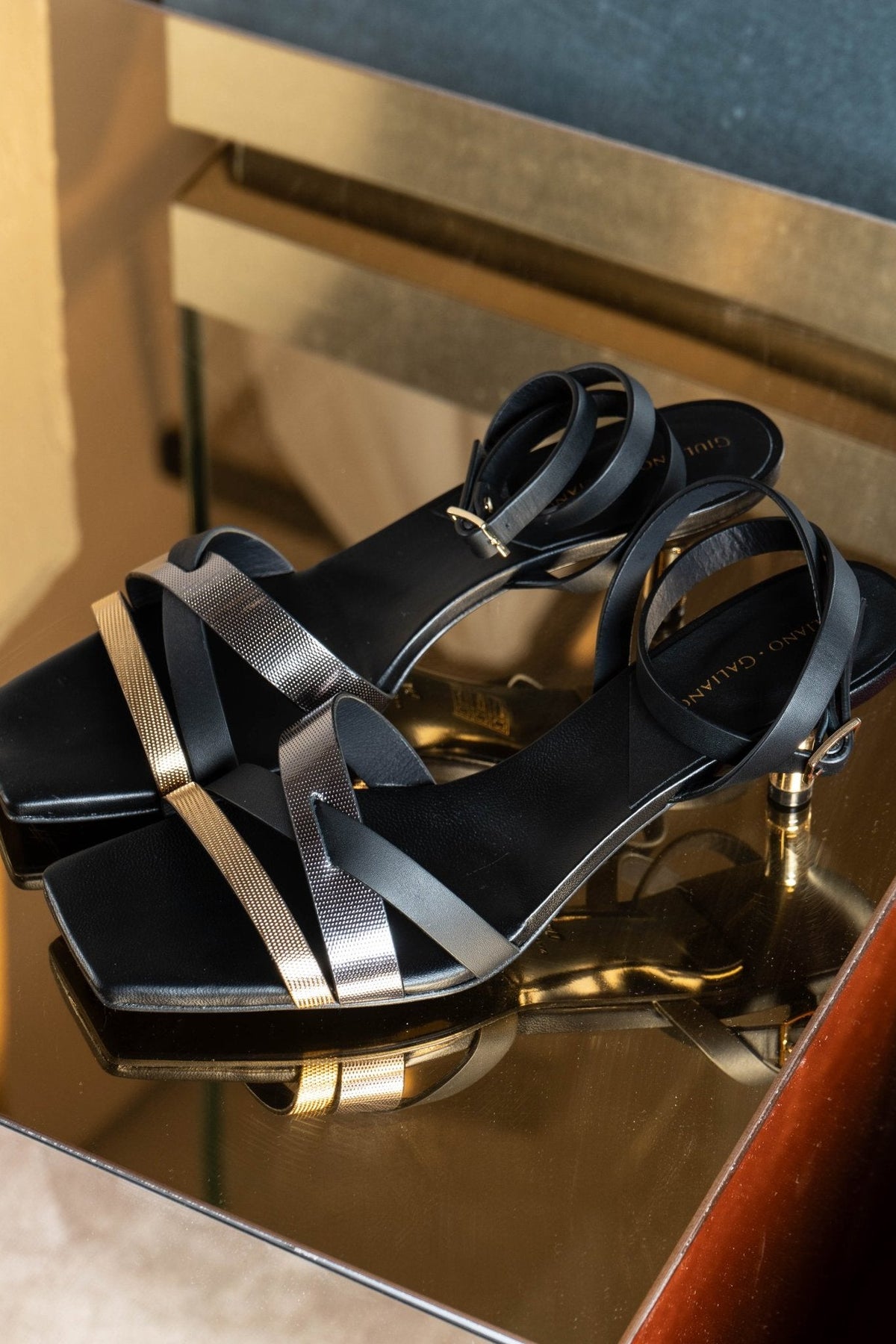 Lauren Sandals | Black - Giuliano Galiano | Handcrafted Luxury Sneakers Made In Italy