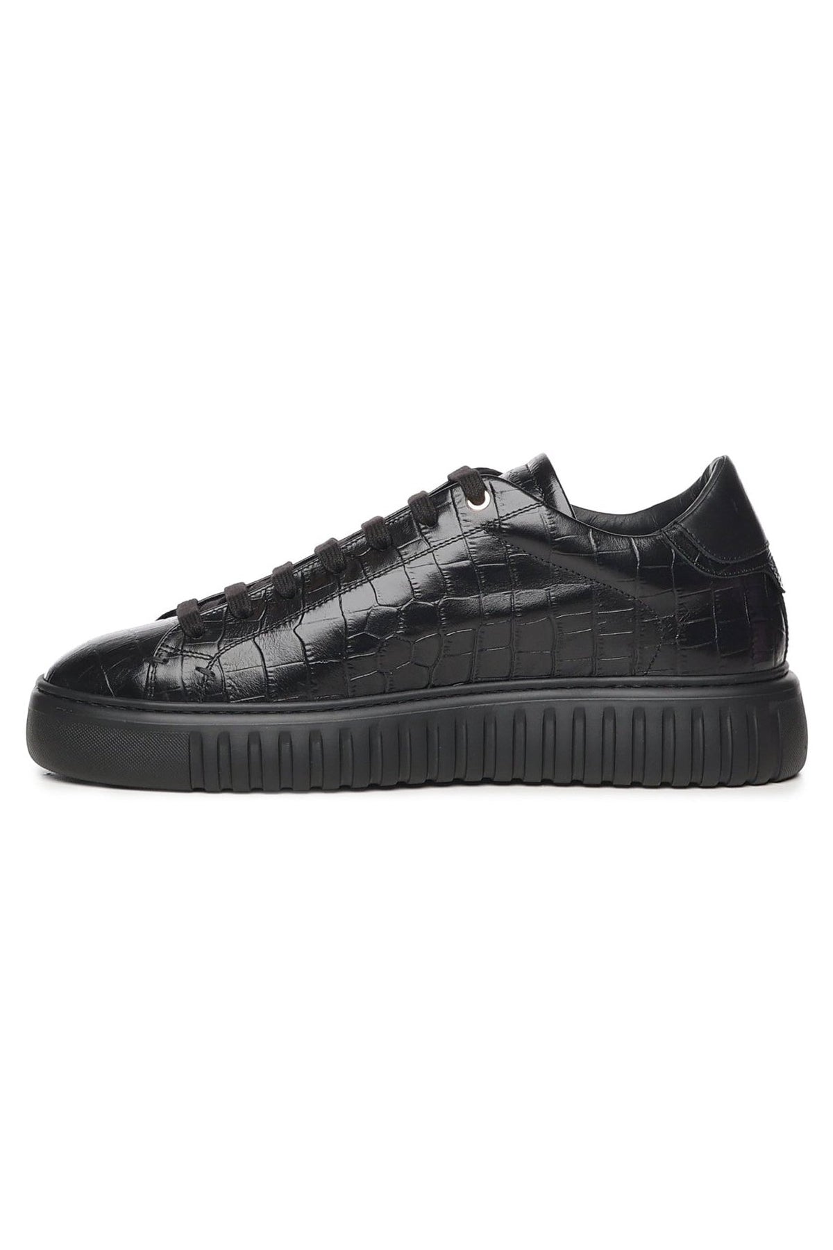 Mars | Crock leather | Black - Giuliano Galiano | Handcrafted Luxury Sneakers Made In Italy