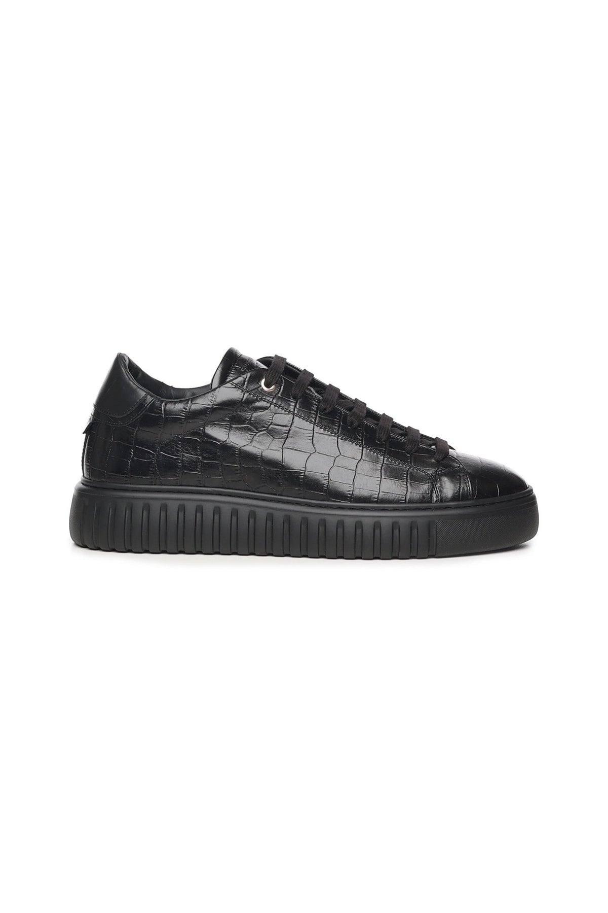 Mars | Crock leather | Black - Giuliano Galiano | Handcrafted Luxury Sneakers Made In Italy