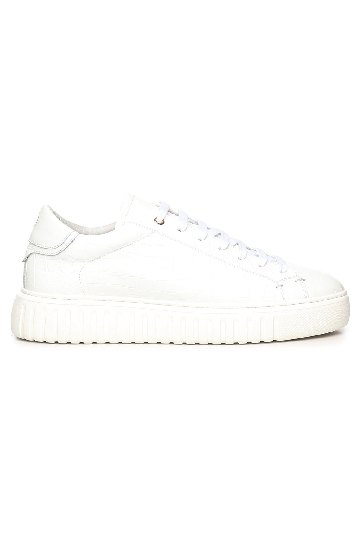 Mars | Crock Leather | White - Giuliano Galiano | Handcrafted Luxury Sneakers Made In Italy