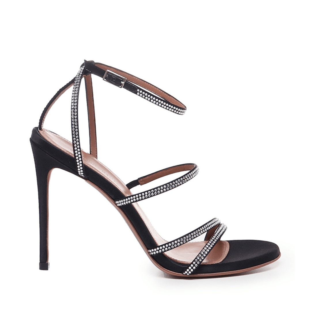 Mary Sandals | Satin | Black - Giuliano Galiano | Handcrafted Luxury Sneakers Made In Italy