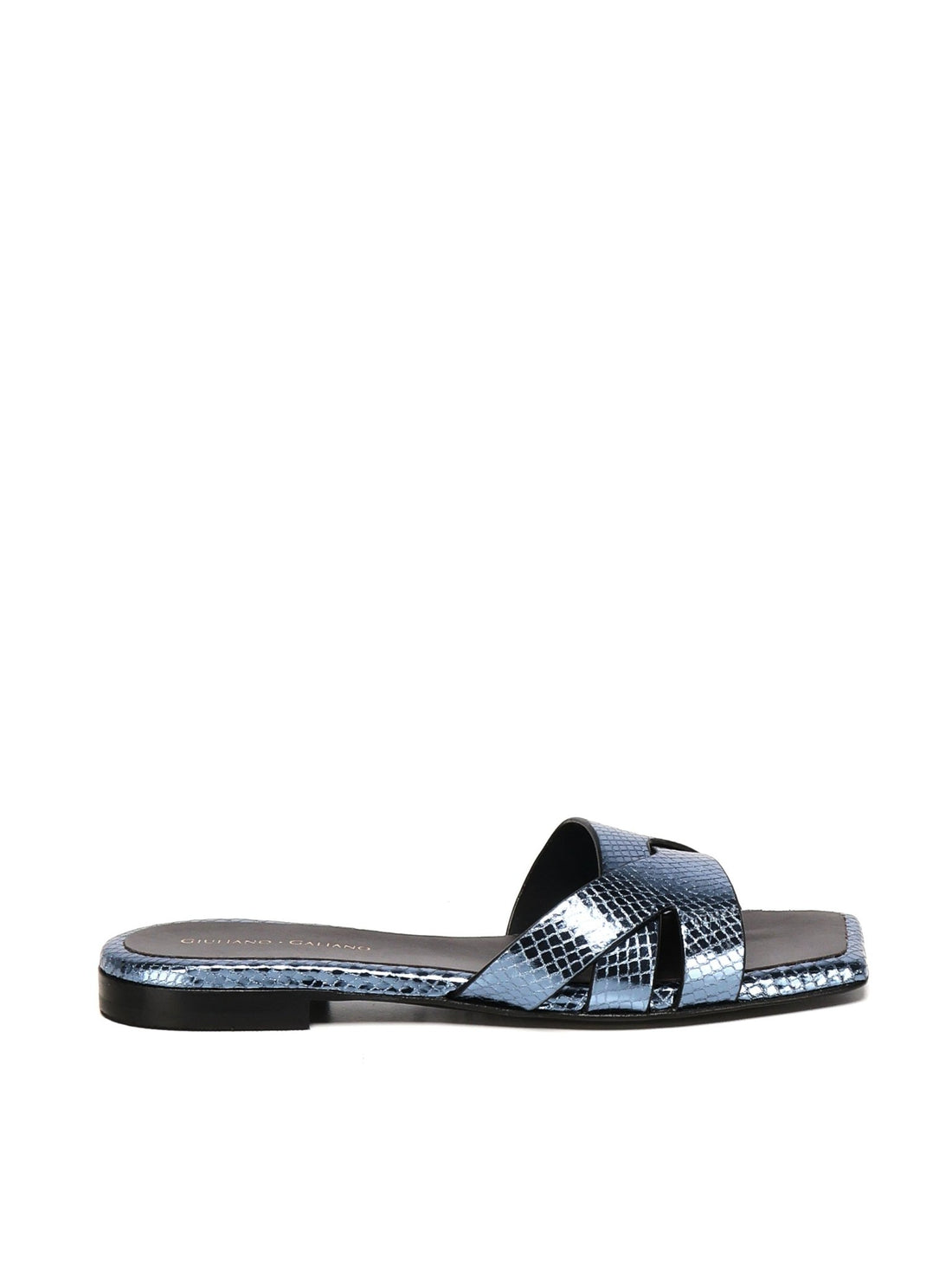 Miryam Flat Sandals | Blue - Giuliano Galiano | Handcrafted Luxury Sneakers Made In Italy