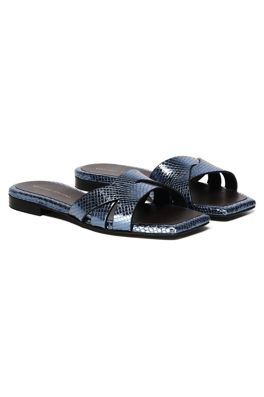 Miryam Flat Sandals | Blue - Giuliano Galiano | Handcrafted Luxury Sneakers Made In Italy