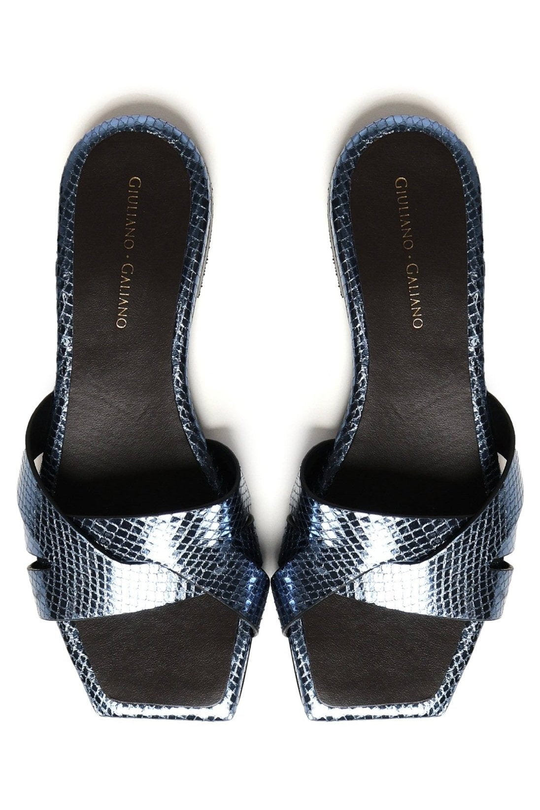 Miryam Flat Sandals | Blue - Giuliano Galiano | Handcrafted Luxury Sneakers Made In Italy