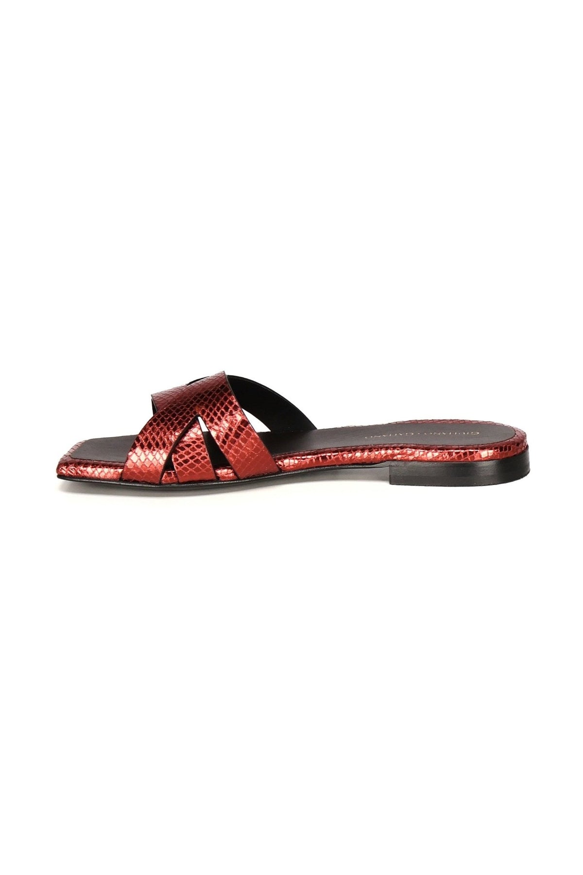 Miryam Flat Sandals | Bordeaux - Giuliano Galiano | Handcrafted Luxury Sneakers Made In Italy