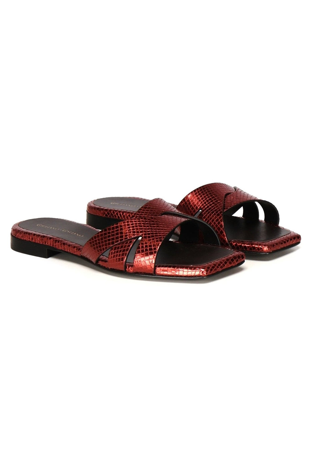 Miryam Flat Sandals | Bordeaux - Giuliano Galiano | Handcrafted Luxury Sneakers Made In Italy