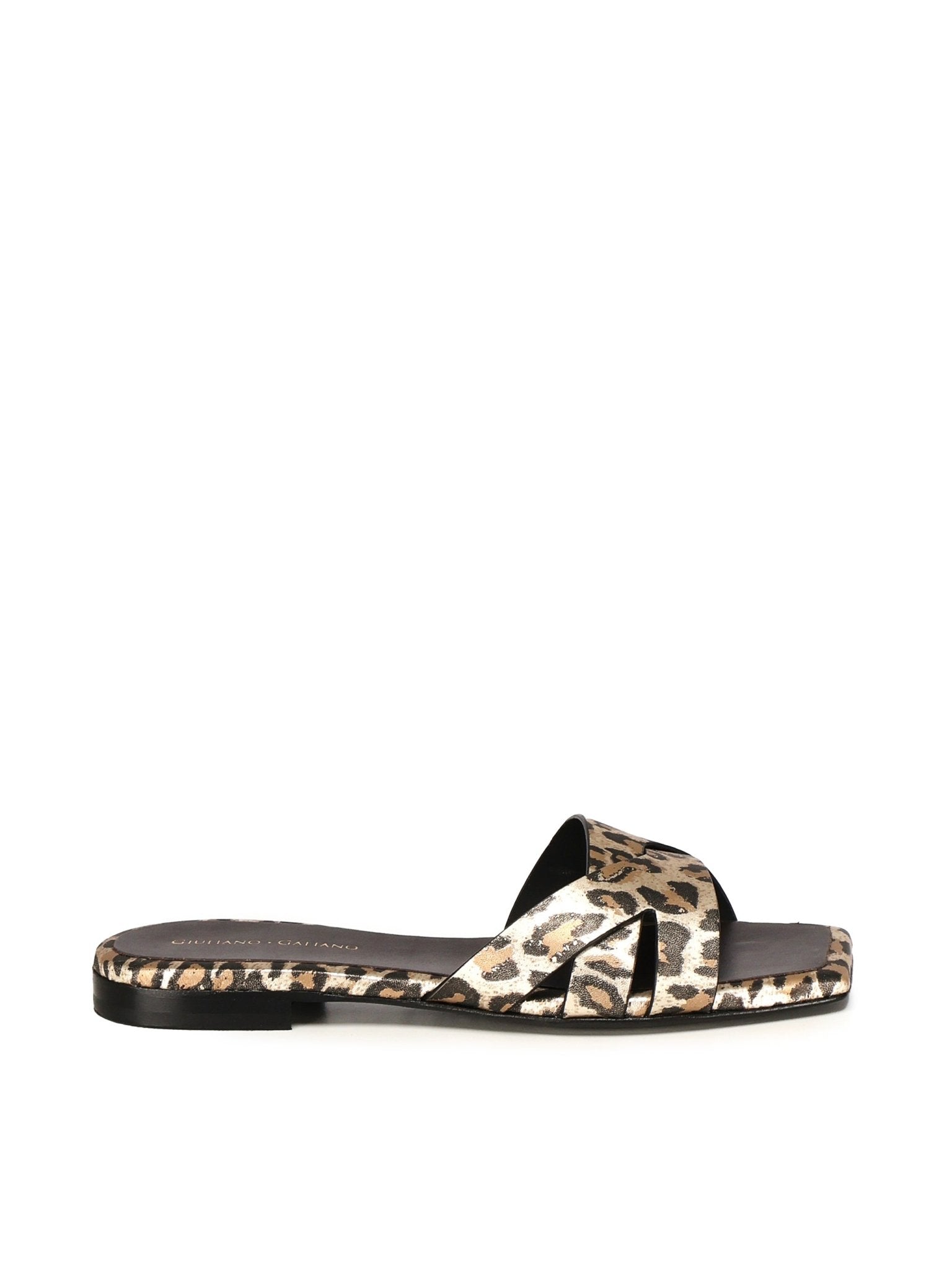 Miryam Flat Sandals | Leopard - Giuliano Galiano | Handcrafted Luxury Sneakers Made In Italy
