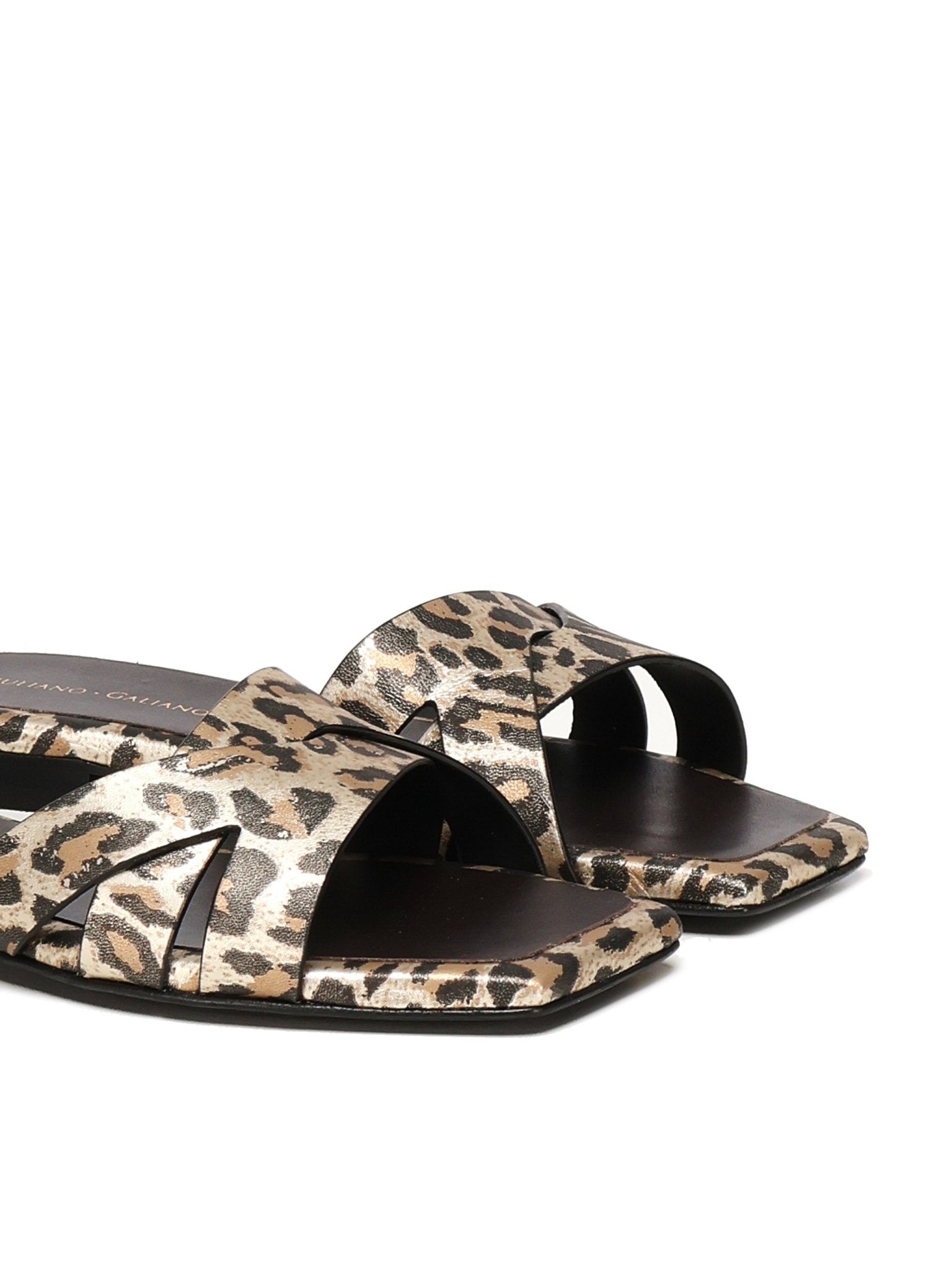 Miryam Flat Sandals | Leopard - Giuliano Galiano | Handcrafted Luxury Sneakers Made In Italy