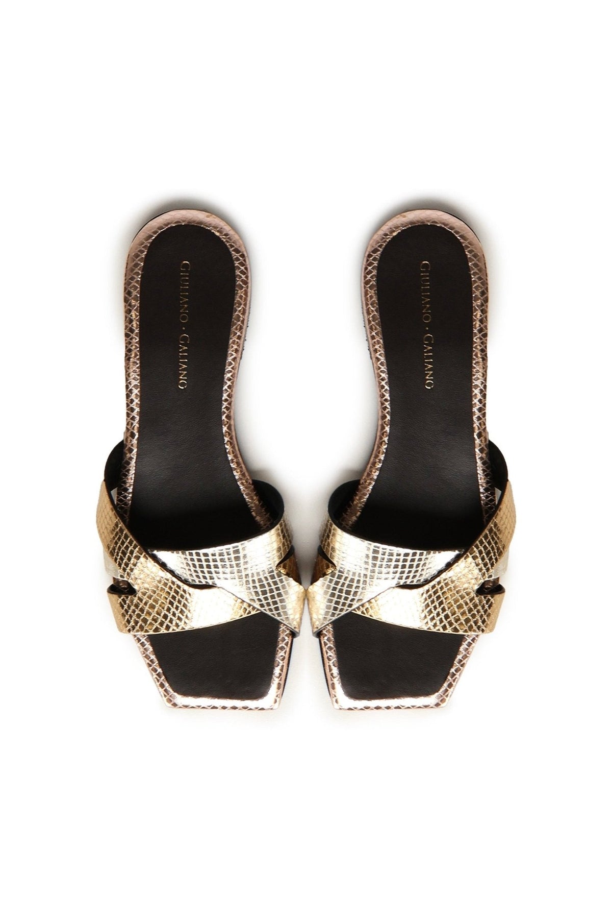Miryam Flat Sandals | Platinum - Giuliano Galiano | Handcrafted Luxury Sneakers Made In Italy