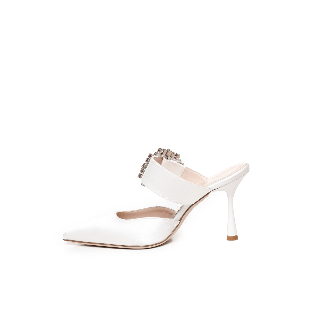 Mules Alena | White - Giuliano Galiano | Handcrafted Luxury Sneakers Made In Italy