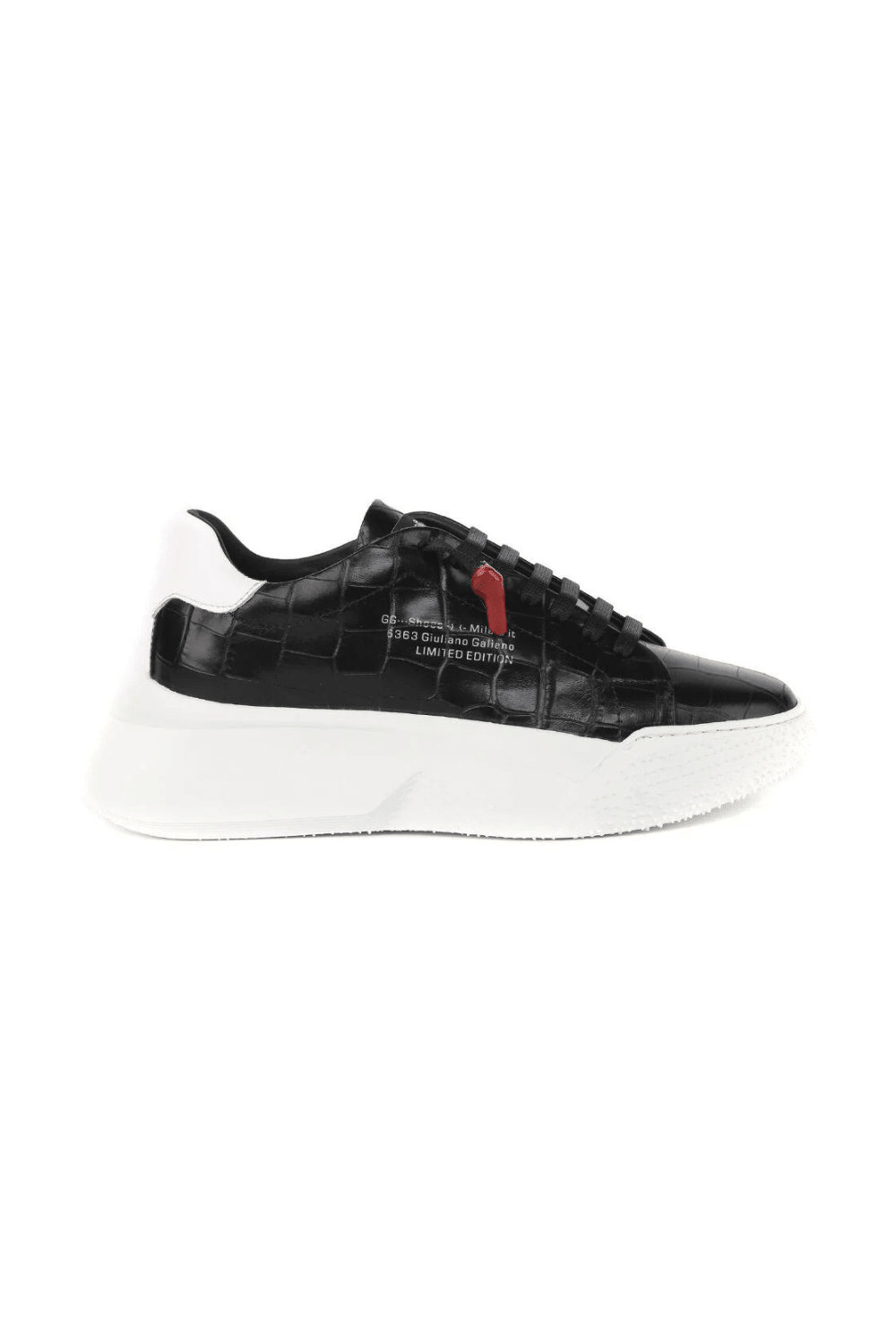 Nemesis Black | Black Croc Style | Woman - Giuliano Galiano | Handcrafted Luxury Sneakers Made In Italy