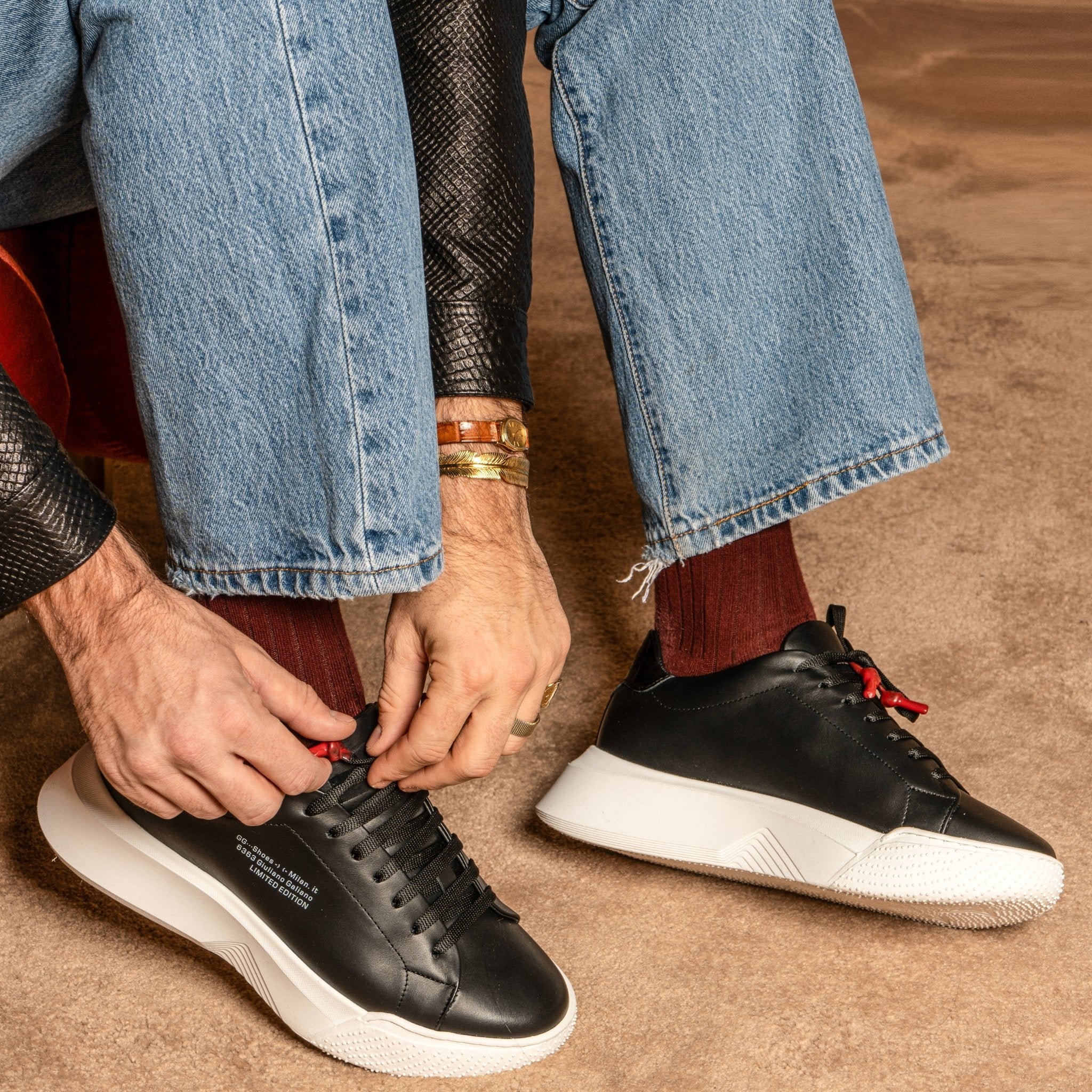 Nemesis Black | Limited for Jason Derulo 6363 - Giuliano Galiano | Handcrafted Luxury Sneakers Made In Italy