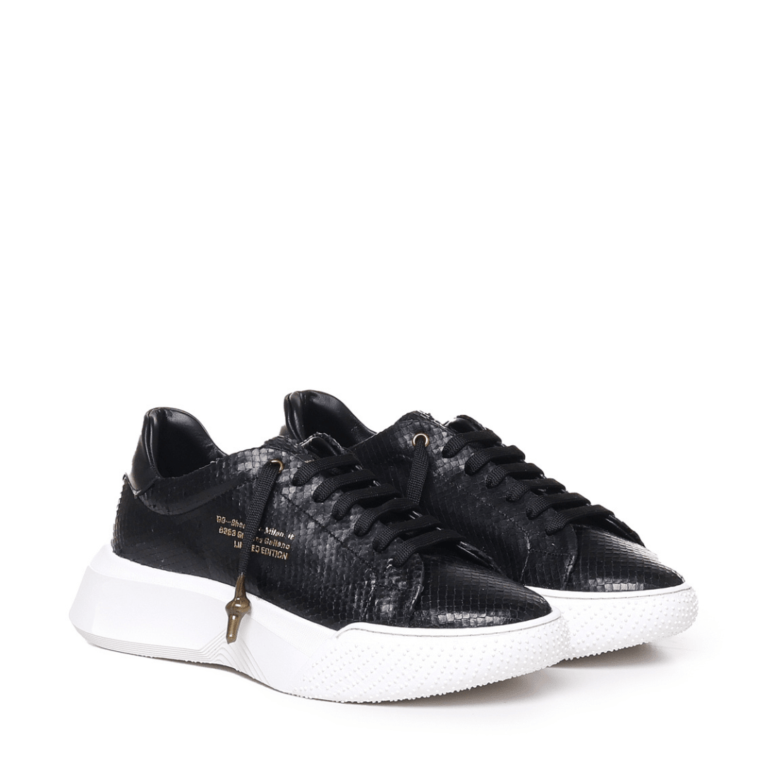 Nemesis | Black python leather - Giuliano Galiano | Handcrafted Luxury Sneakers Made In Italy