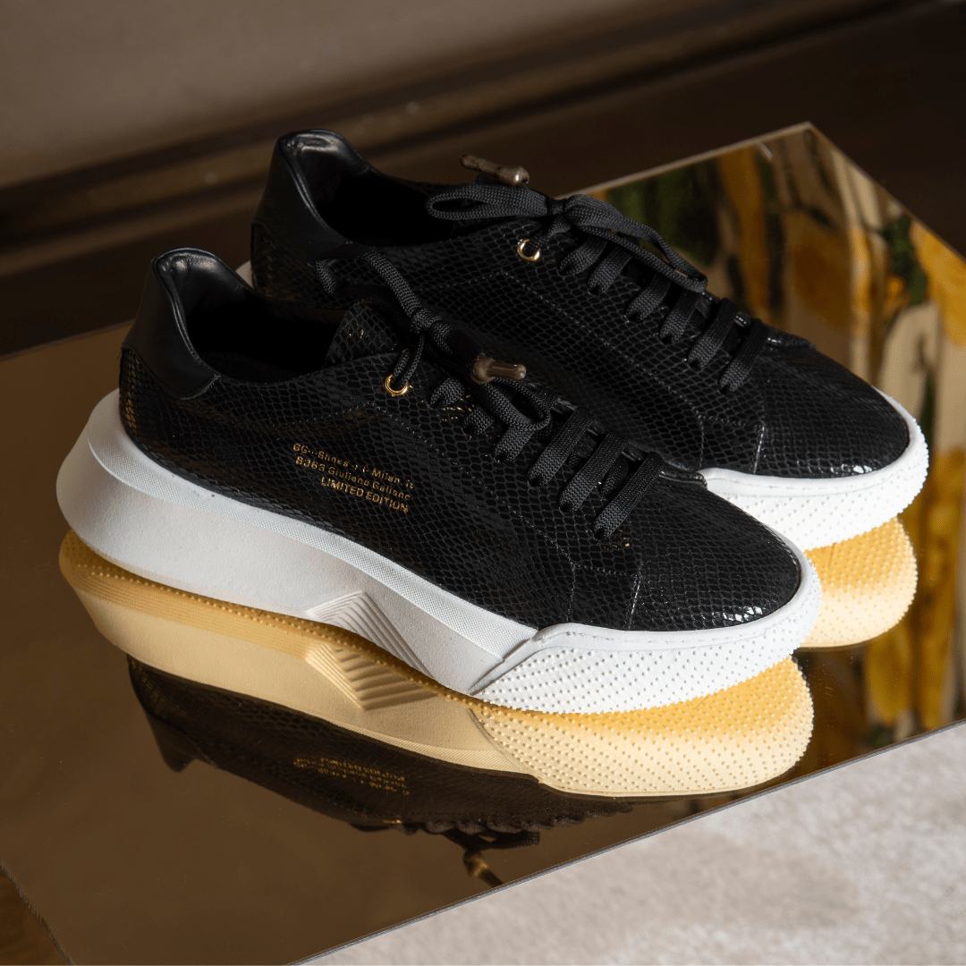 Nemesis | Black python leather - Giuliano Galiano | Handcrafted Luxury Sneakers Made In Italy