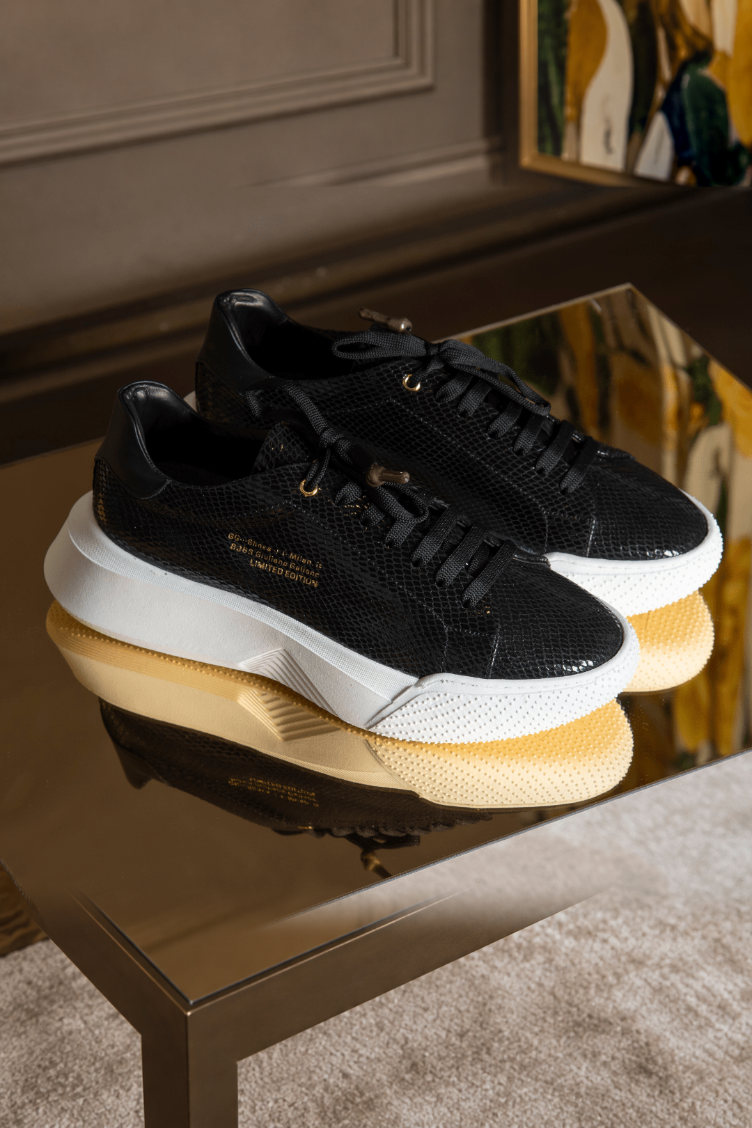 Nemesis | Black python leather - Giuliano Galiano | Handcrafted Luxury Sneakers Made In Italy