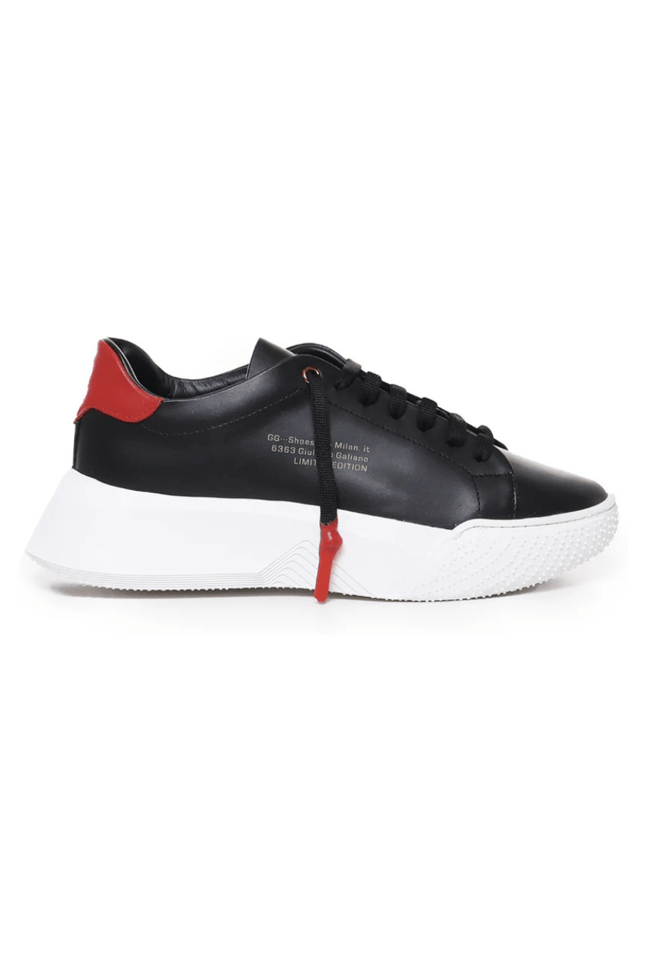 Nemesis Black | Red Leather - Giuliano Galiano | Handcrafted Luxury Sneakers Made In Italy