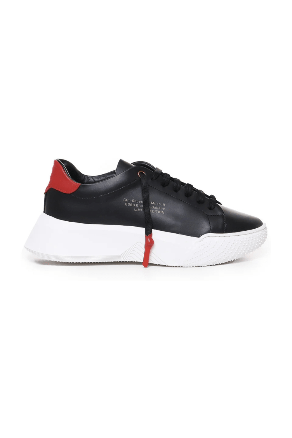 Nemesis Black | Red Leather - Giuliano Galiano | Handcrafted Luxury Sneakers Made In Italy