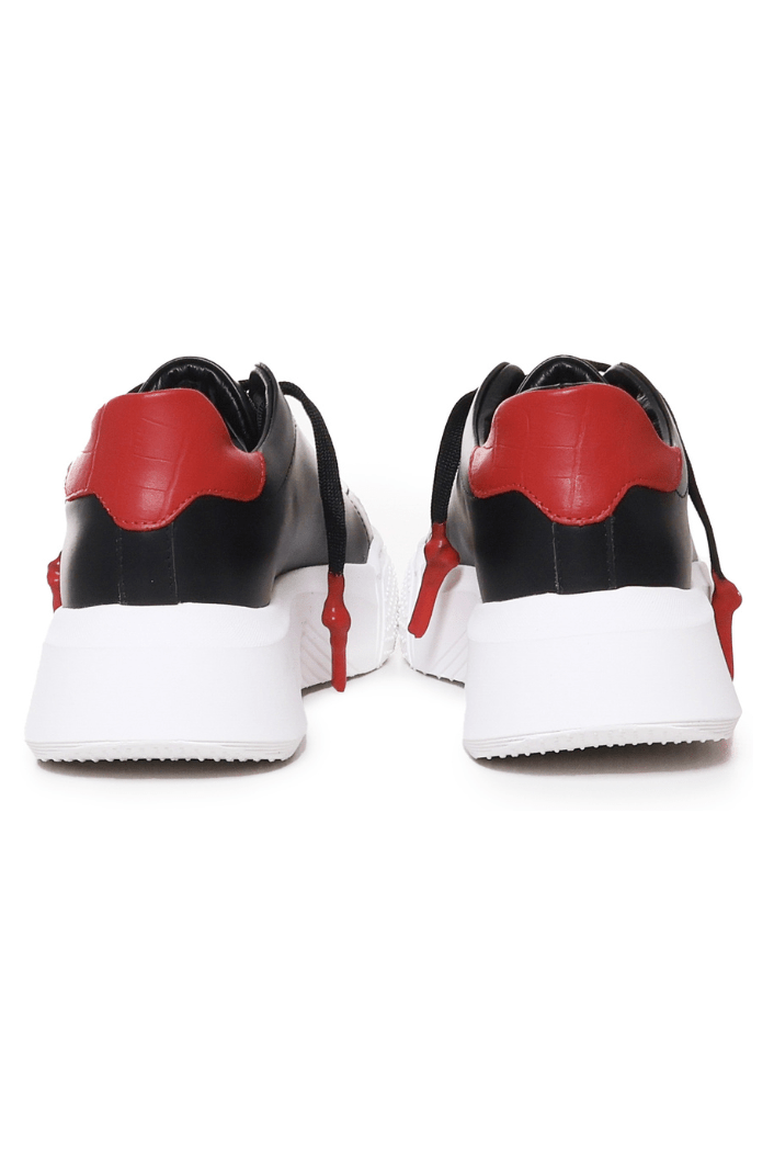 Nemesis Black | Red Leather - Giuliano Galiano | Handcrafted Luxury Sneakers Made In Italy