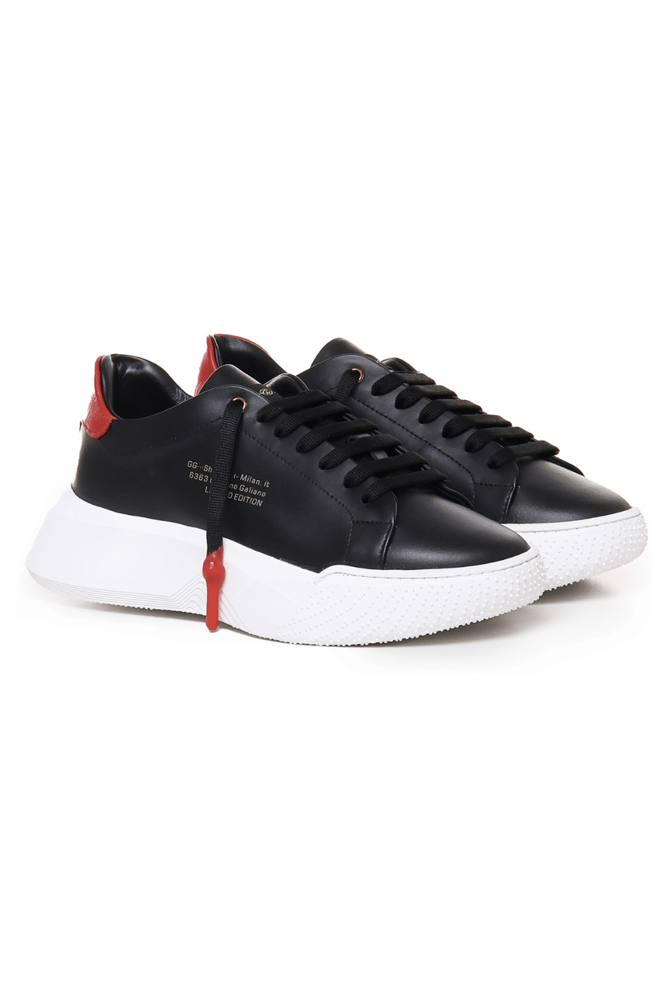 Nemesis Black | Red Leather - Giuliano Galiano | Handcrafted Luxury Sneakers Made In Italy