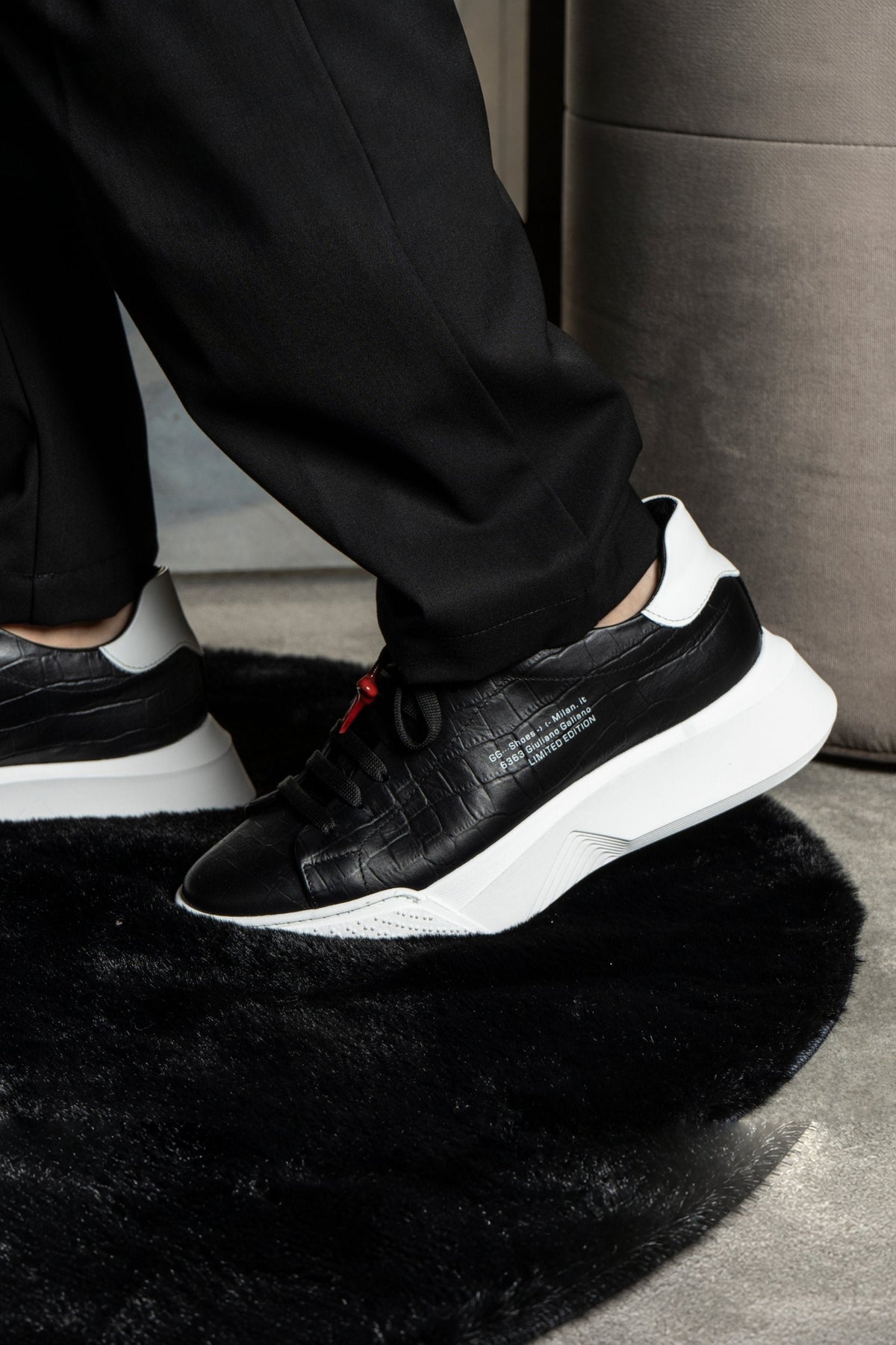 Nemesis | Croc Black - Giuliano Galiano | Handcrafted Luxury Sneakers Made In Italy